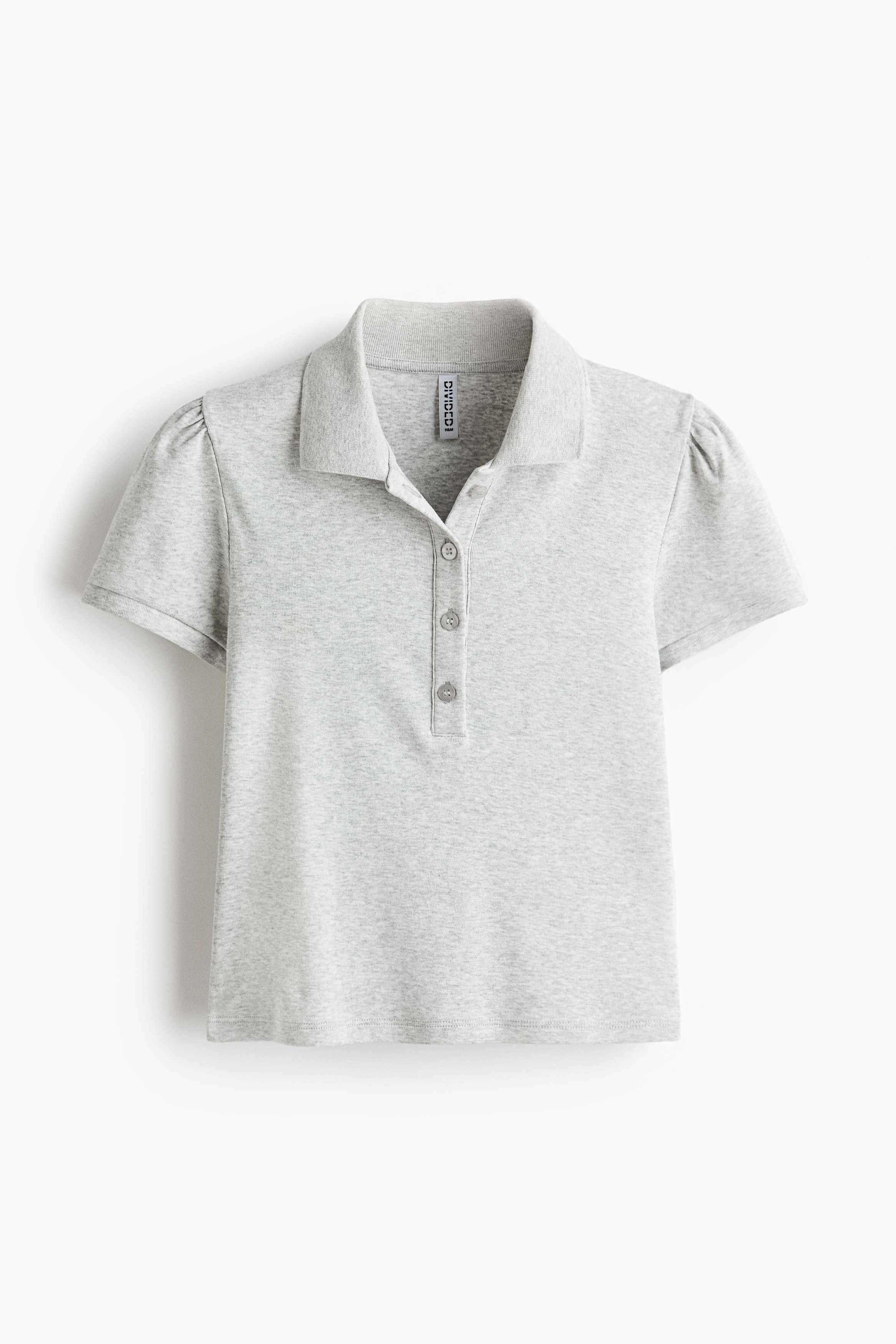 公主袖Polo衫 - 淺灰混色/淺米色/淺藍色