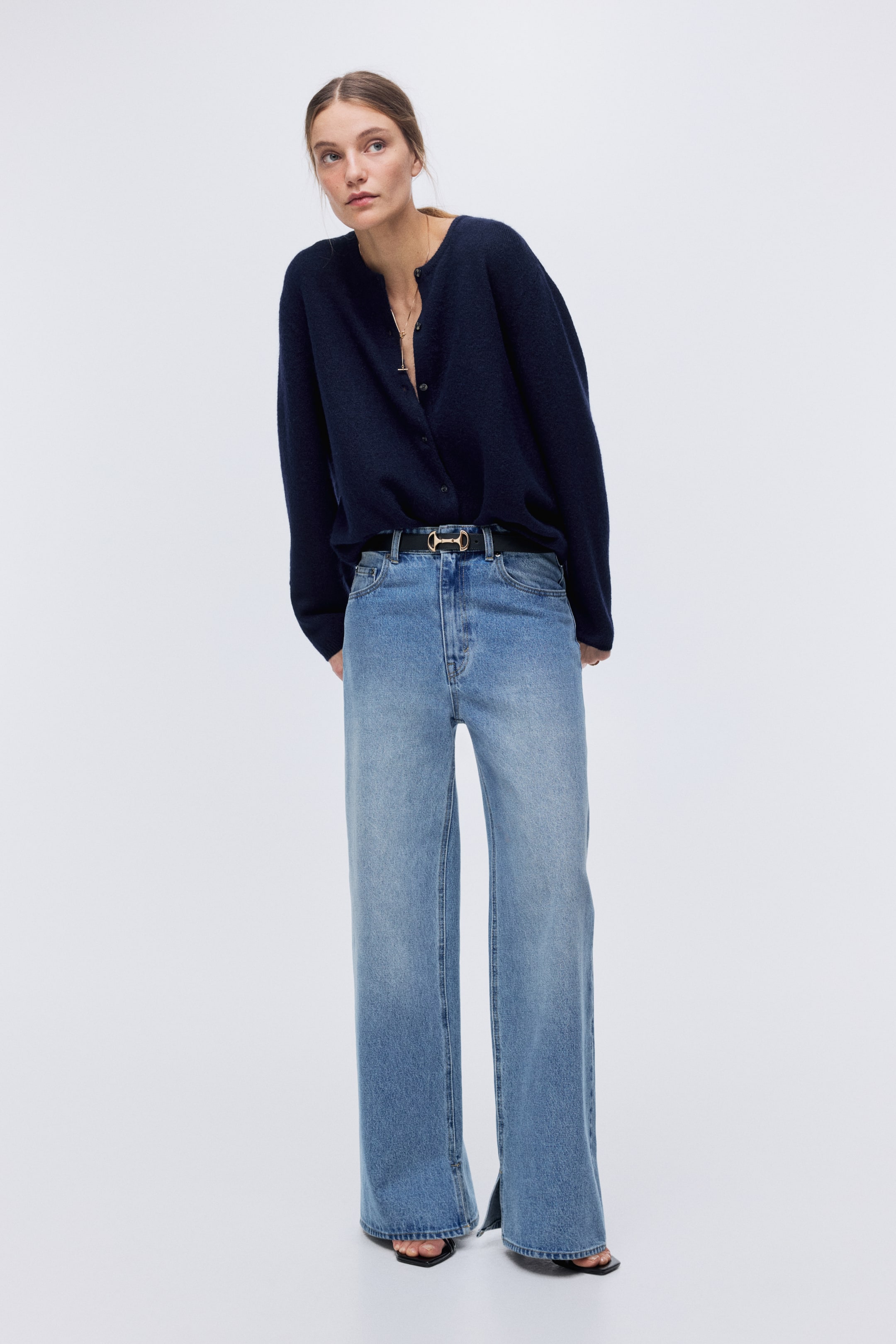 Größeres Bild anzeigen: Cardigan in lockerer Passform - Marineblau - Ladies | H&M AT 4