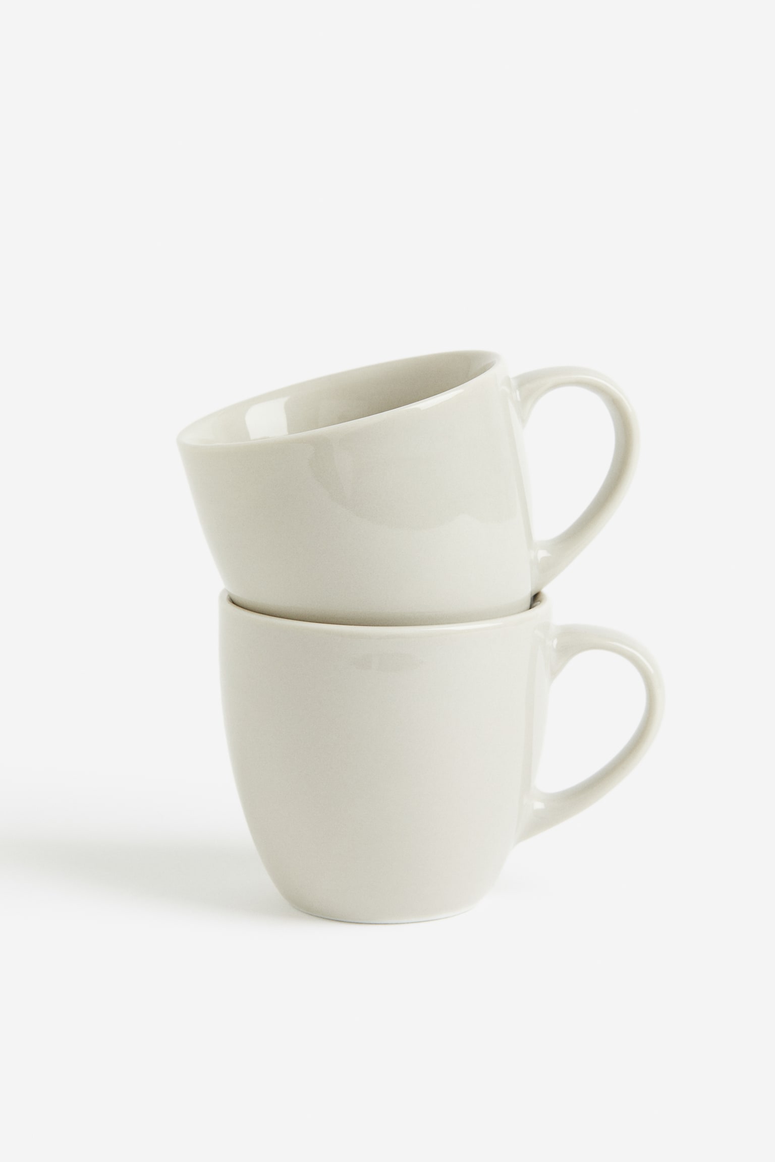 2-pack porcelain mugs - Greige/Black - 1