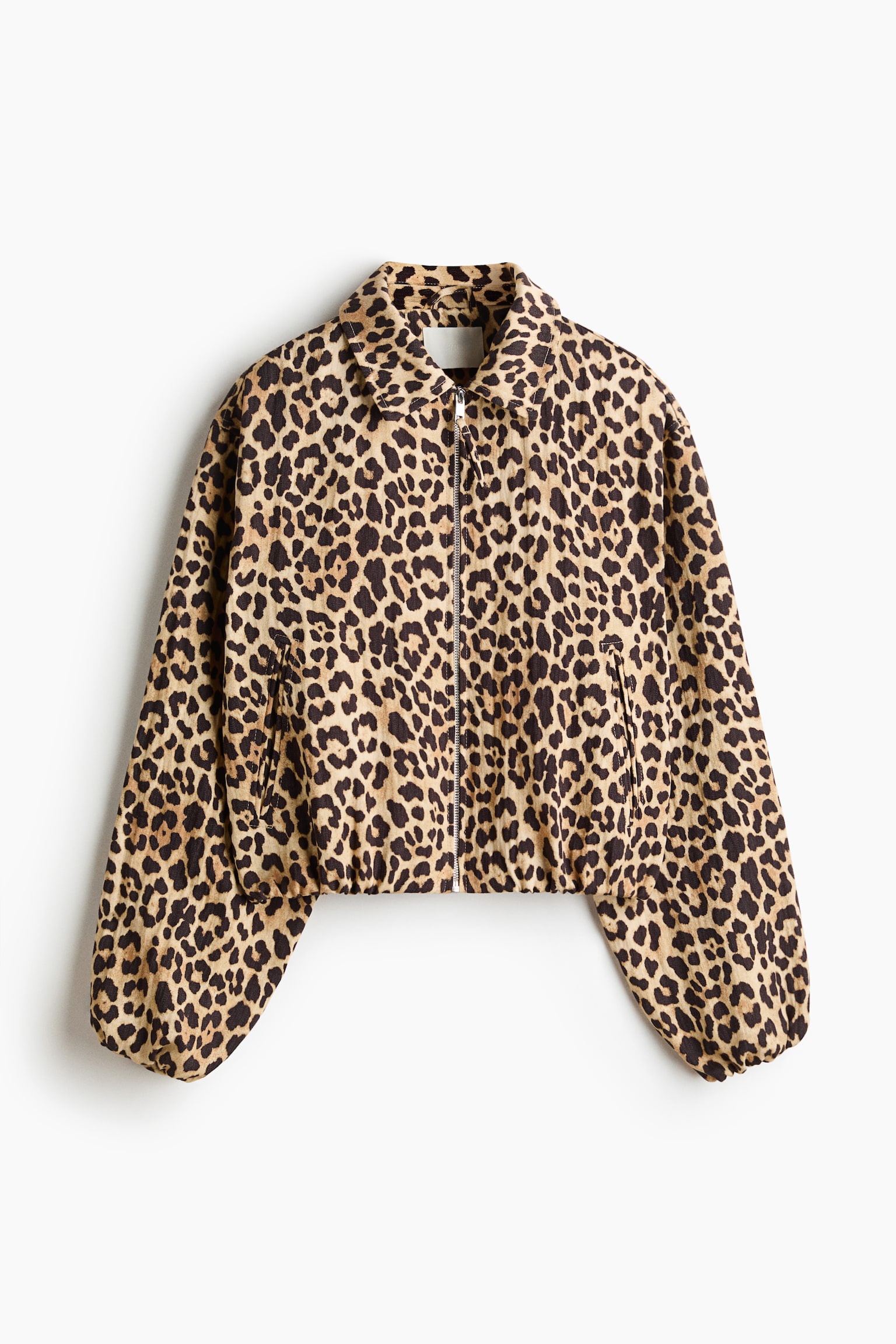 Oversized bubble-hem jacket - Beige/Leopard print/Khaki green/Dark rust brown - 2