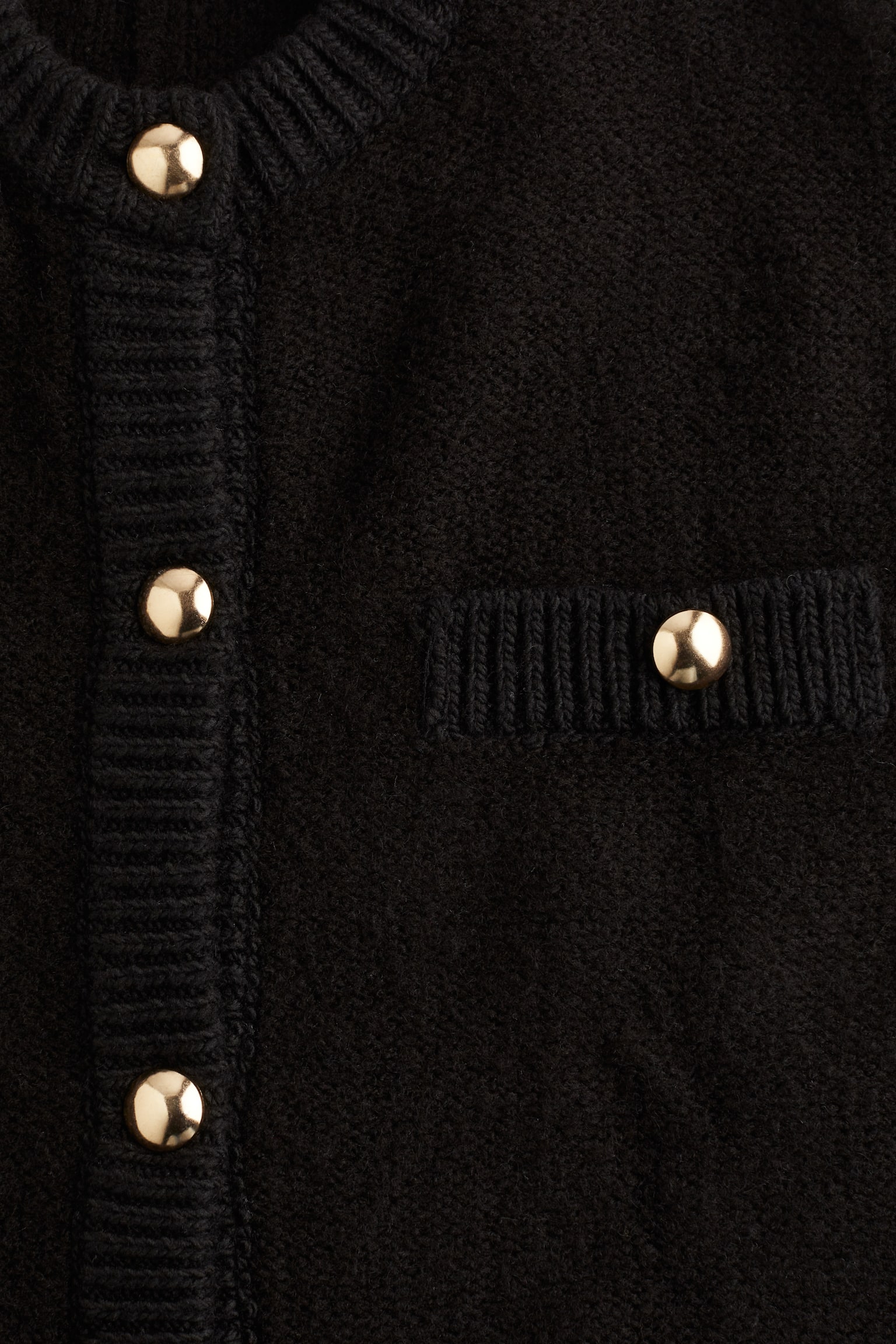 Pocket-detail cardigan - Black/Cream - 5