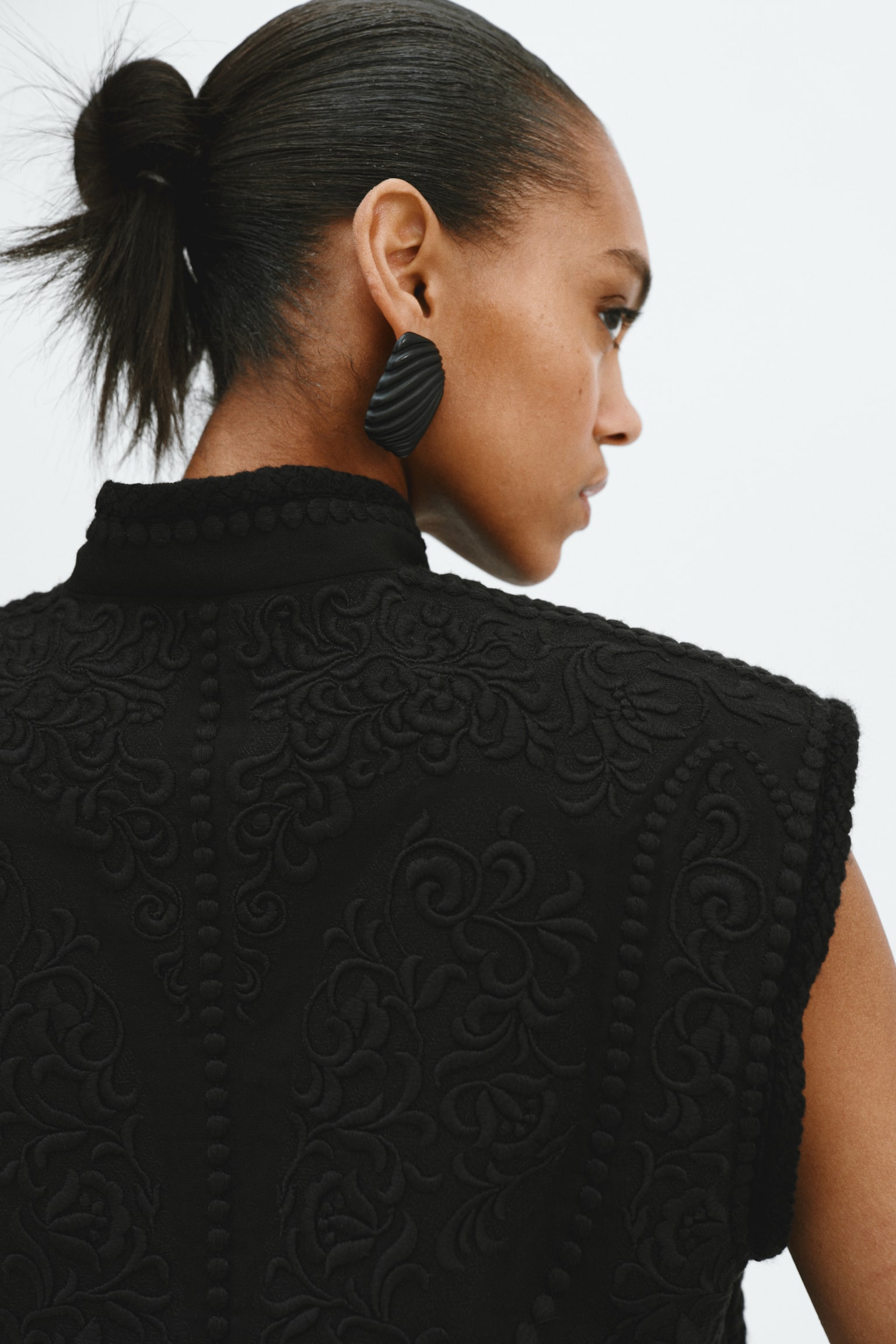 Linen-blend bolero - Black - 6