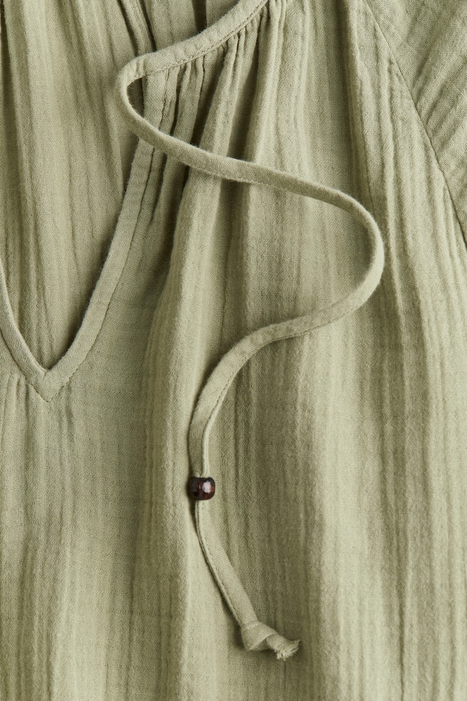 Robe tunique - Vert kaki/Noir/motif - 6