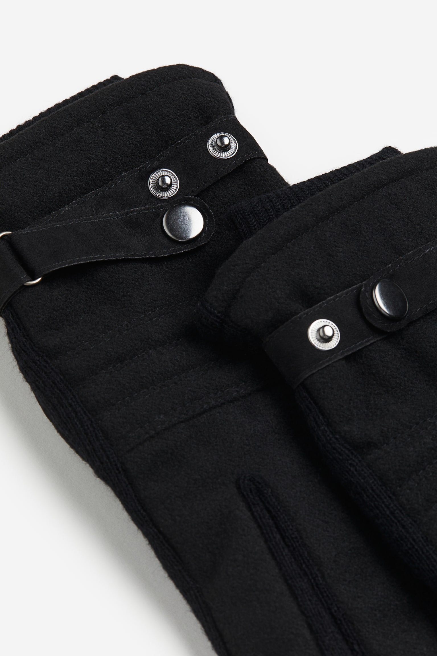 Wool-blend gloves - Black/Dark grey marl - 2