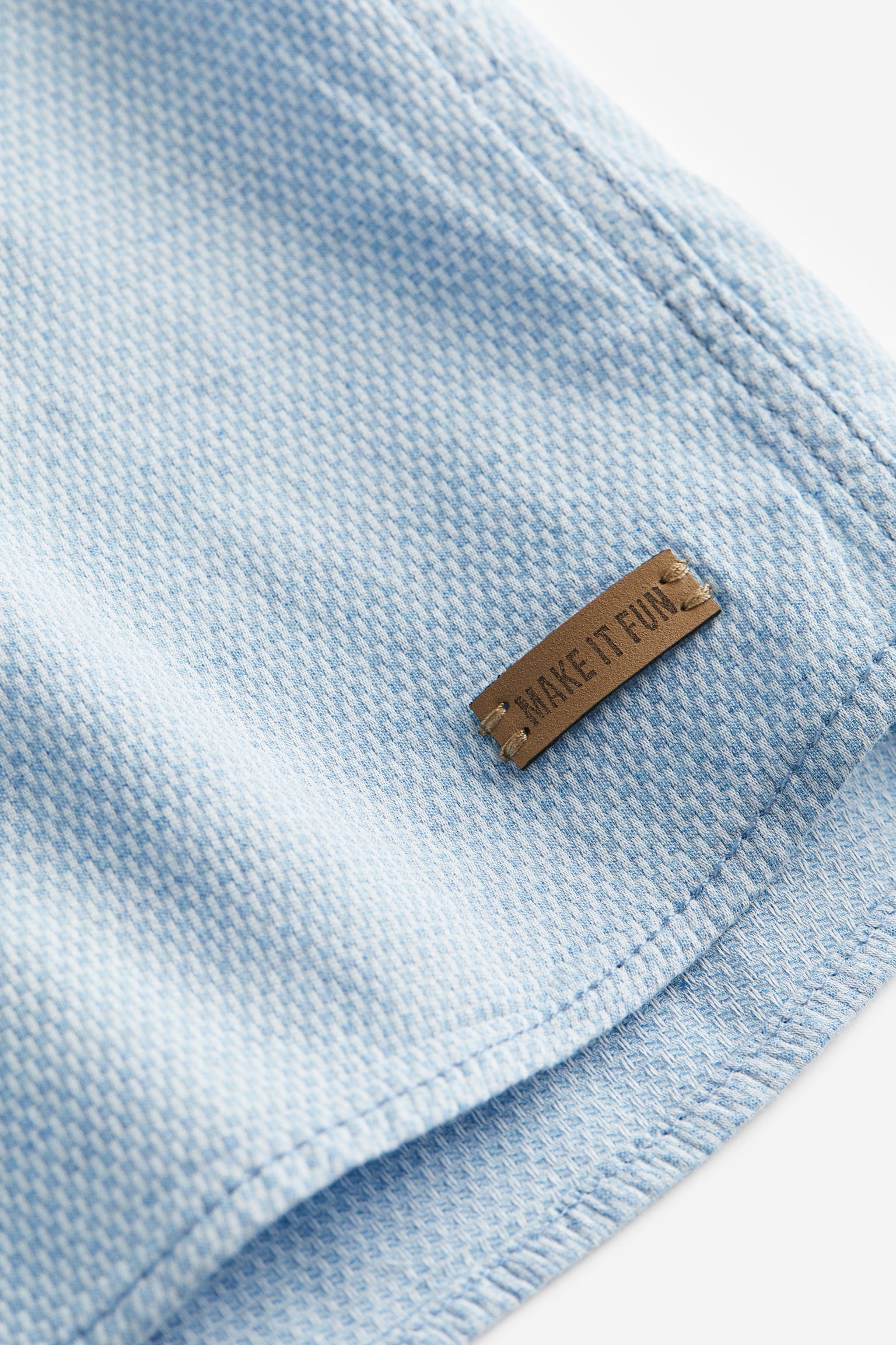 Linen Blend Grandad Shirt - Light blue - 2