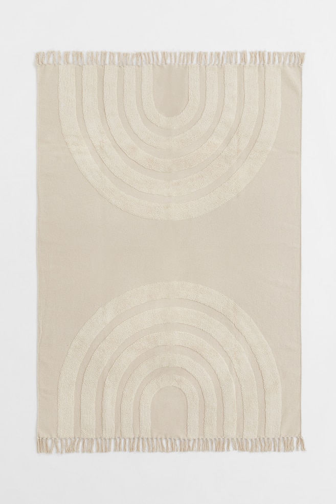 Large tufted-motif rug - Beige/Rainbow - 1