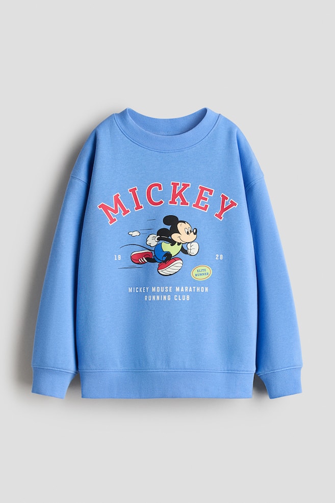 Sweatshirt mit Print - Blau/Micky Maus/Weiß/Marvel Comics/Weiß/Minecraft/Beige/Jurassic World/Cremefarben/TMNT/Marineblau/Pokémon/Blau/Bluey/Cremefarben/Autos/Hellgrün/Minecraft/Weiß/DC Comics - 1