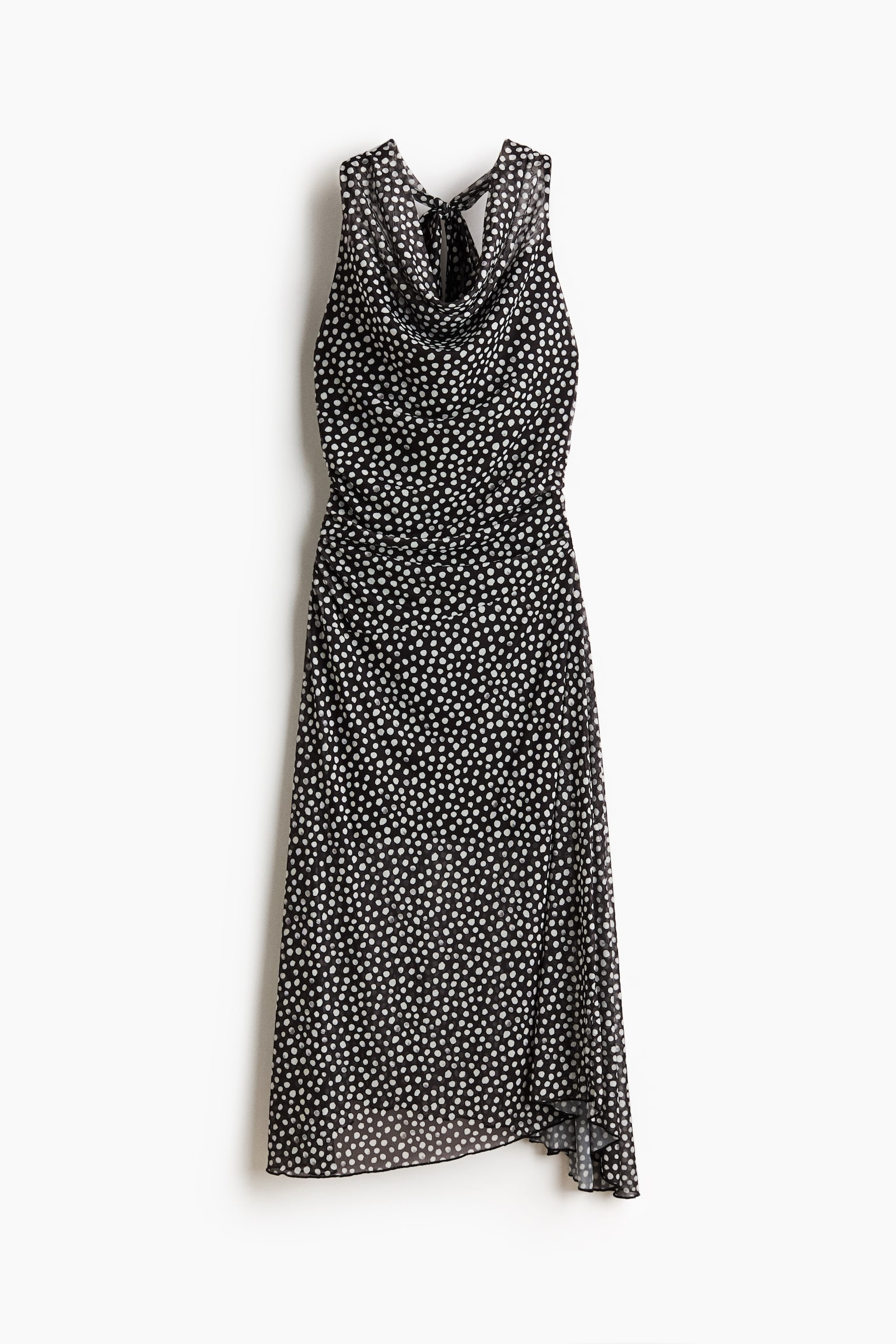 Vestido halter - Negro/Lunares