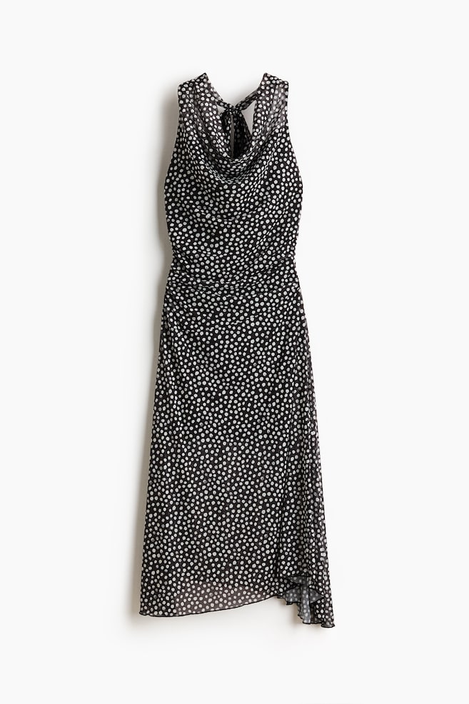 Vestido con cuello halter - Negro/Lunares - 1