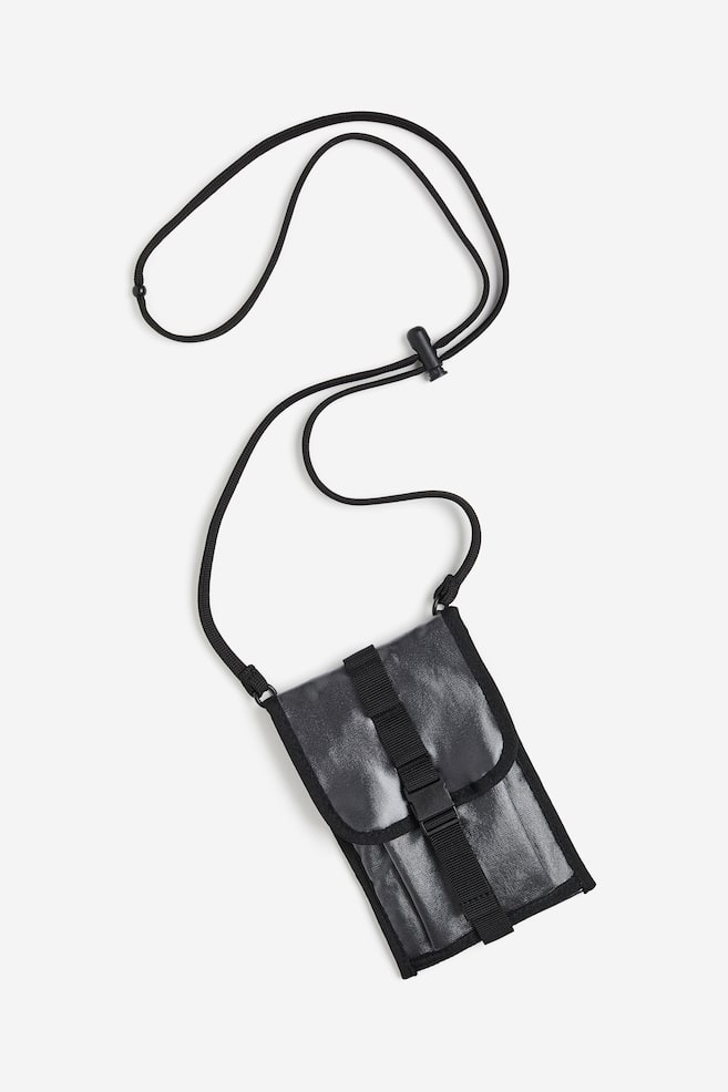 Neck-strap bag - Silver-coloured/Black - 1