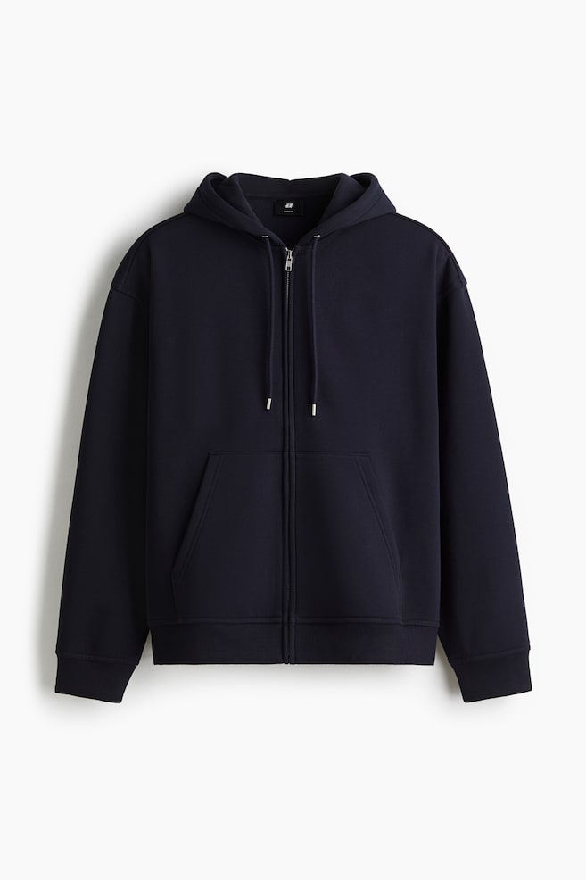 Hoodiejacke in Loose Fit - Dunkelblau/Dunkelgrau/Graumeliert/Cremefarben/Schwarz/Beige/Hellgrau - 1