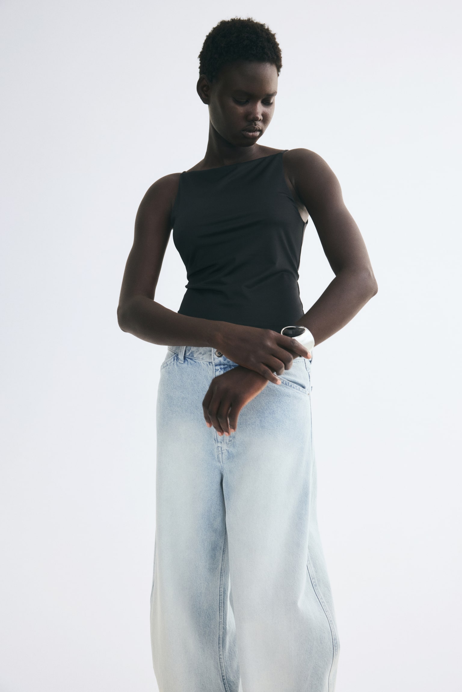 Женский топ H&M Jersey Tank Top, цвет: Чёрный — фото 4