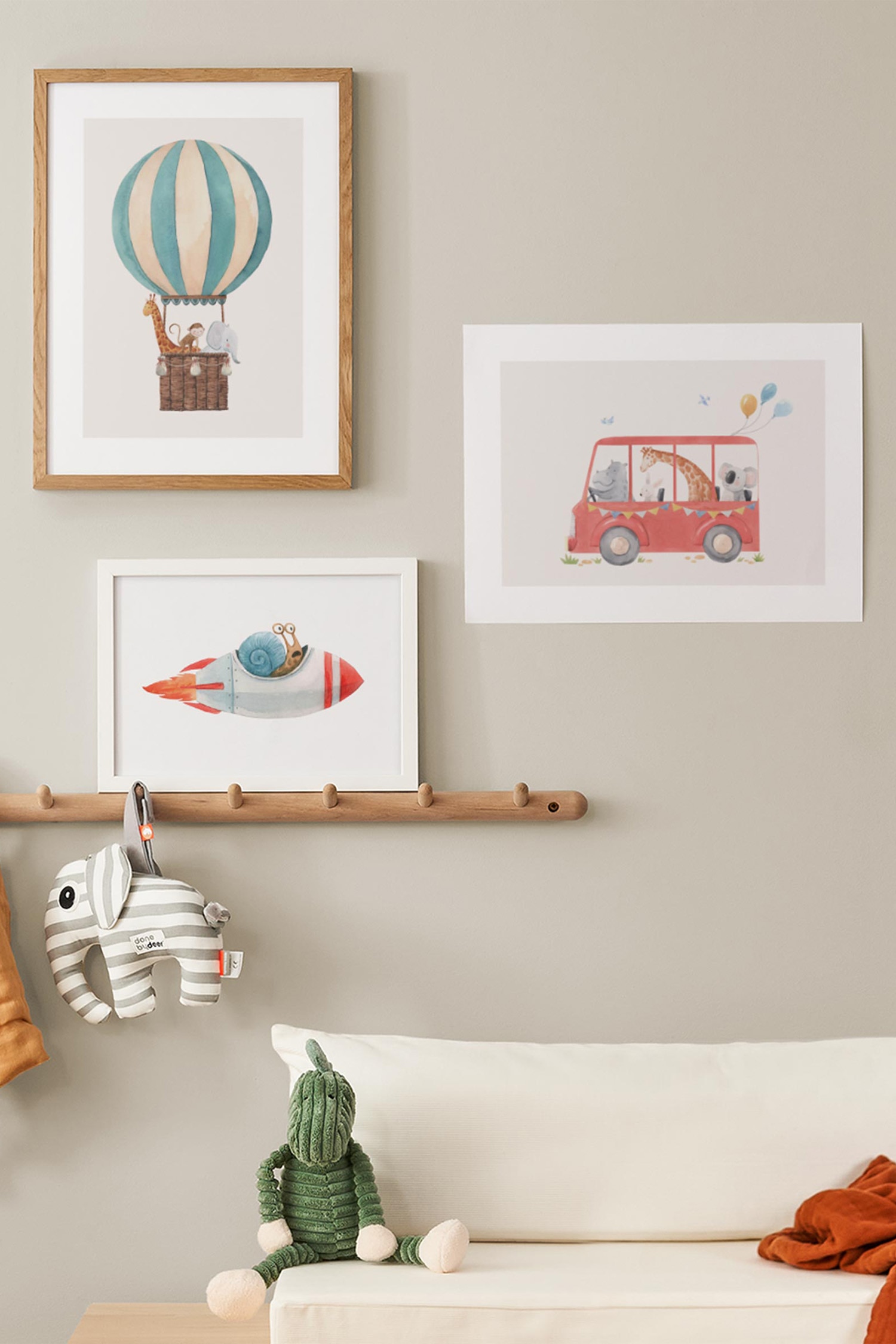 Red Schoolbus Poster - Red/beige