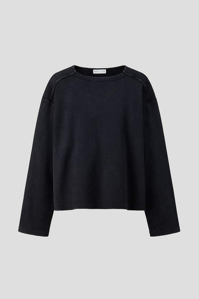Longsleeve in Regular Fit - Schwarz/Elfenbein - 1