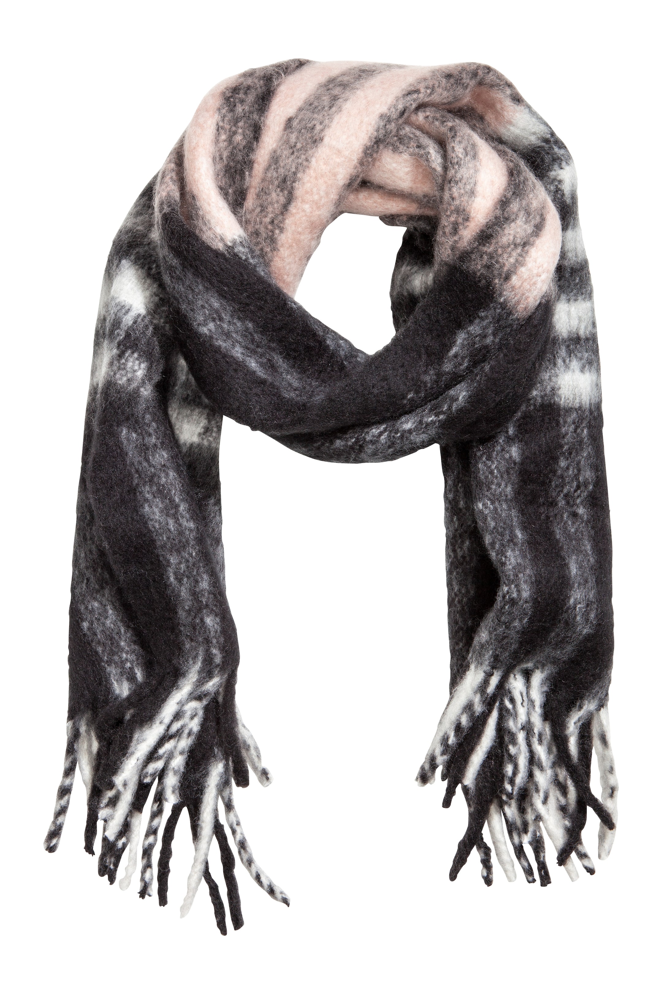 View larger image: Woven scarf - Black/Light pink - Ladies | H&M GB 1