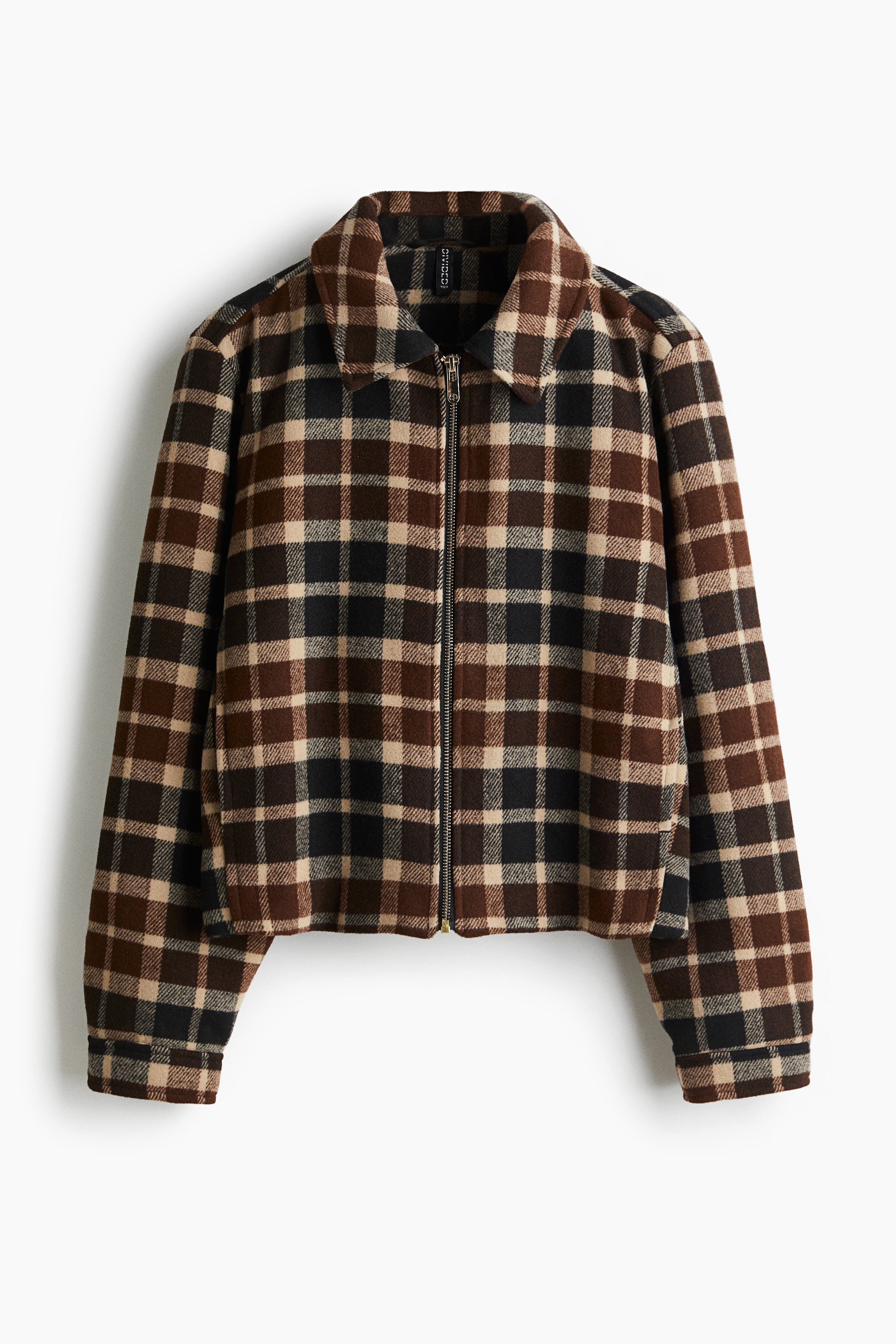 Bunda - Hnědá/kostka/Béžová/kostka