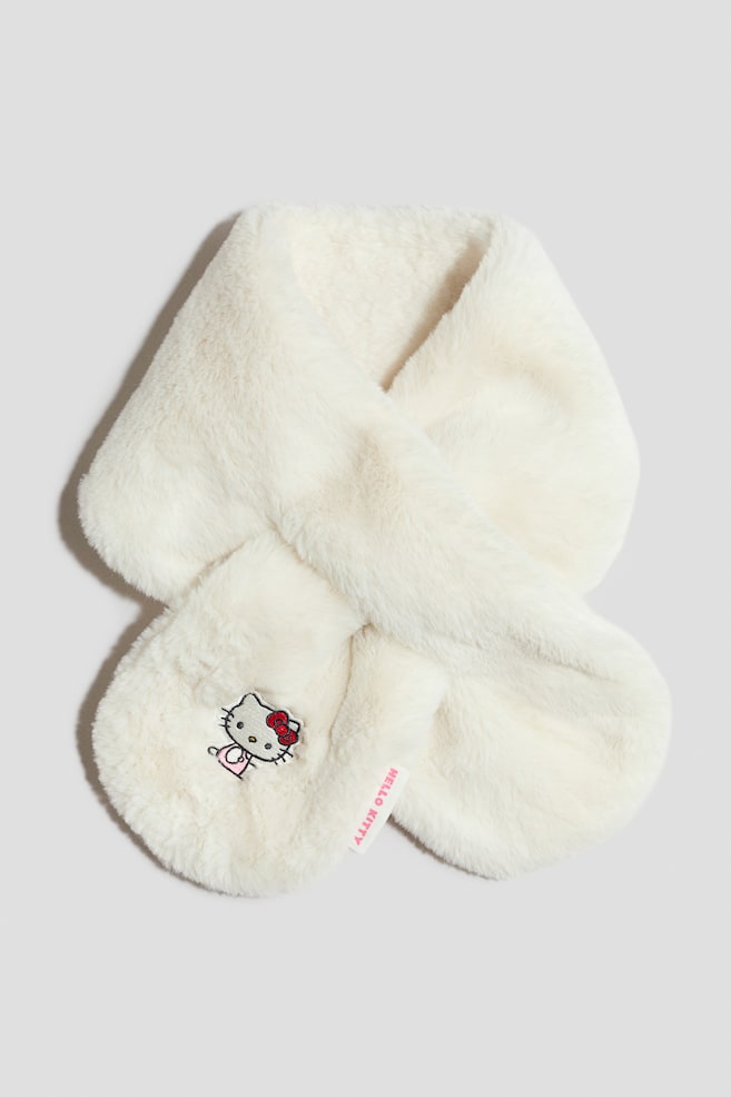 Fluffy keyhole scarf - Cream/Hello Kitty - 1
