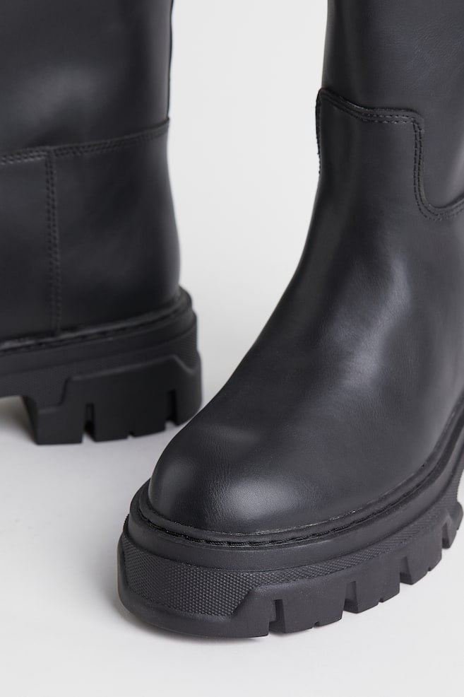Knee-high boots - Black/Light beige/Beige/White/dc - 2