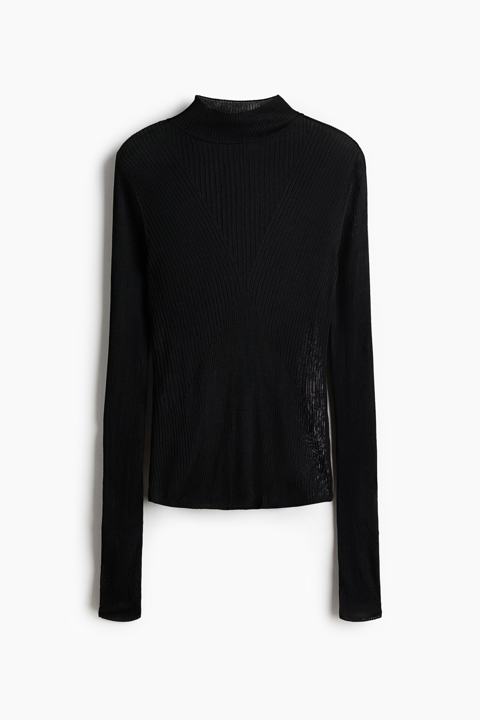 Rib-knit top - Black/Light pink/Light grey - 1