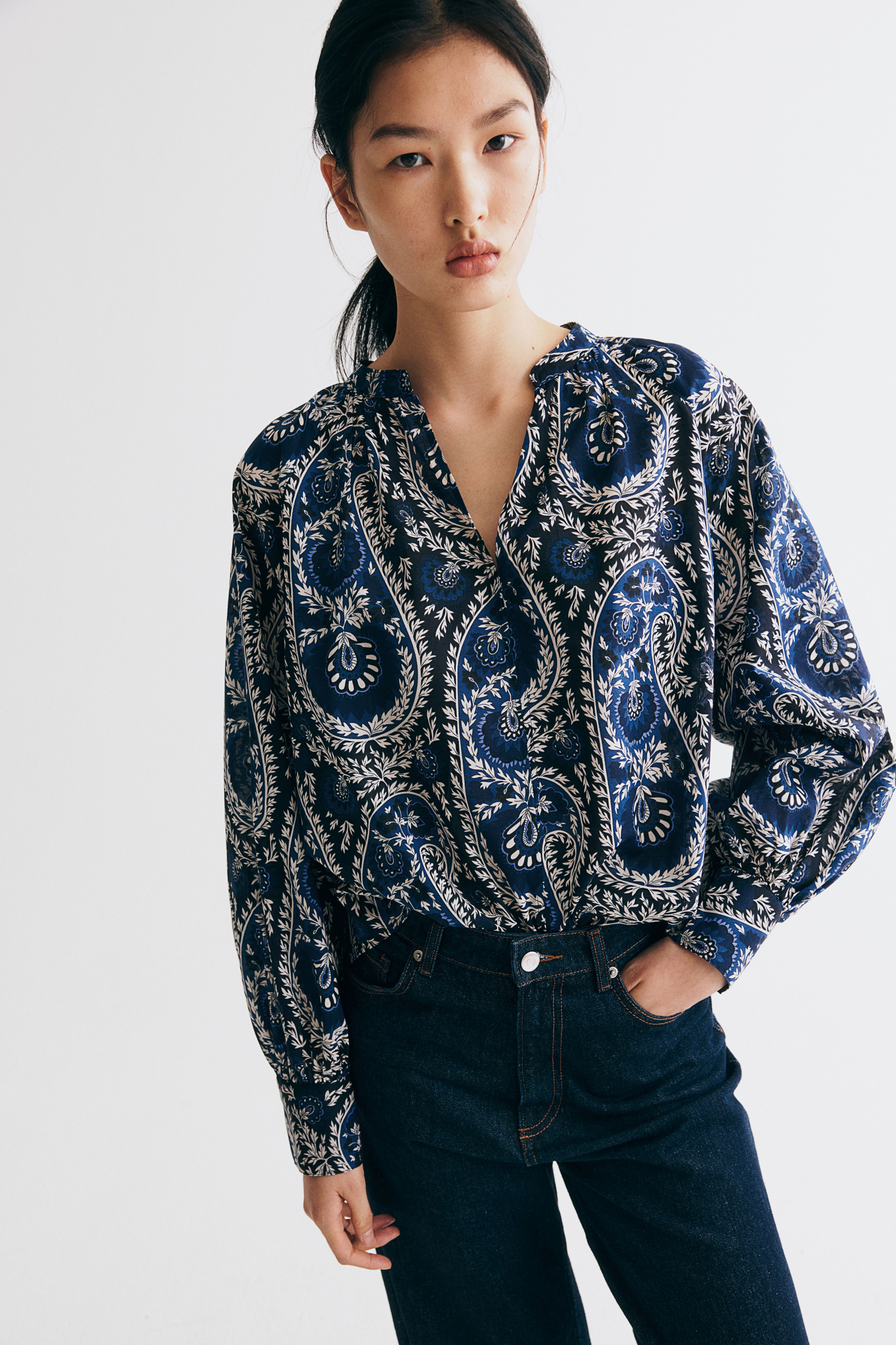 H&m paisley blouse best sale