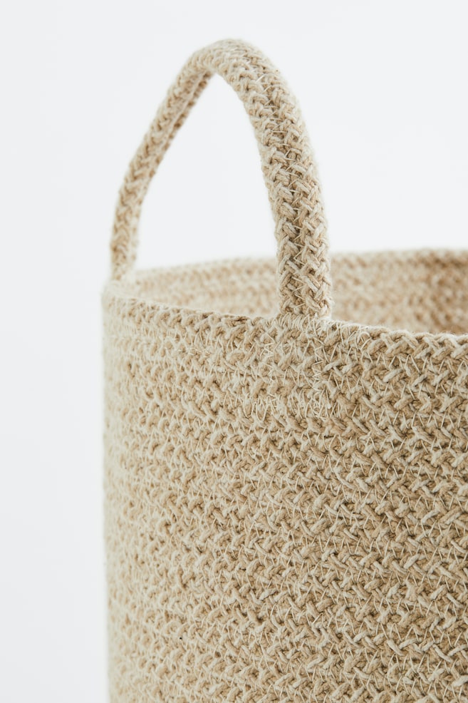Cotton storage basket - Light beige/Black/Brown - 4
