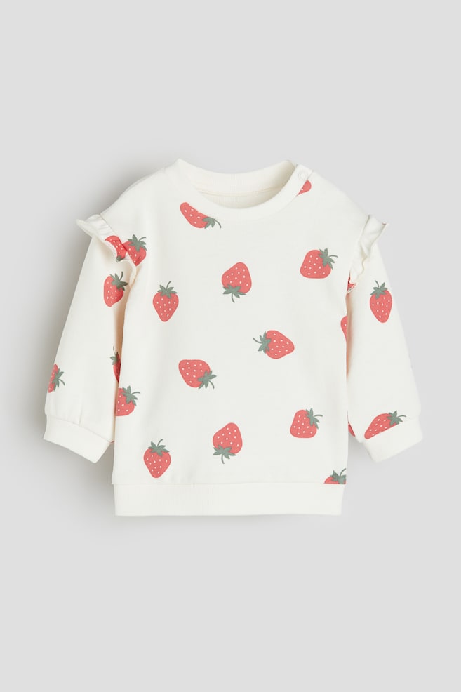 Sweatshirt - White/Strawberries/Green/Floral/Light grey/Prima Ballerina/Cream/Ballerinas/dc/dc - 1