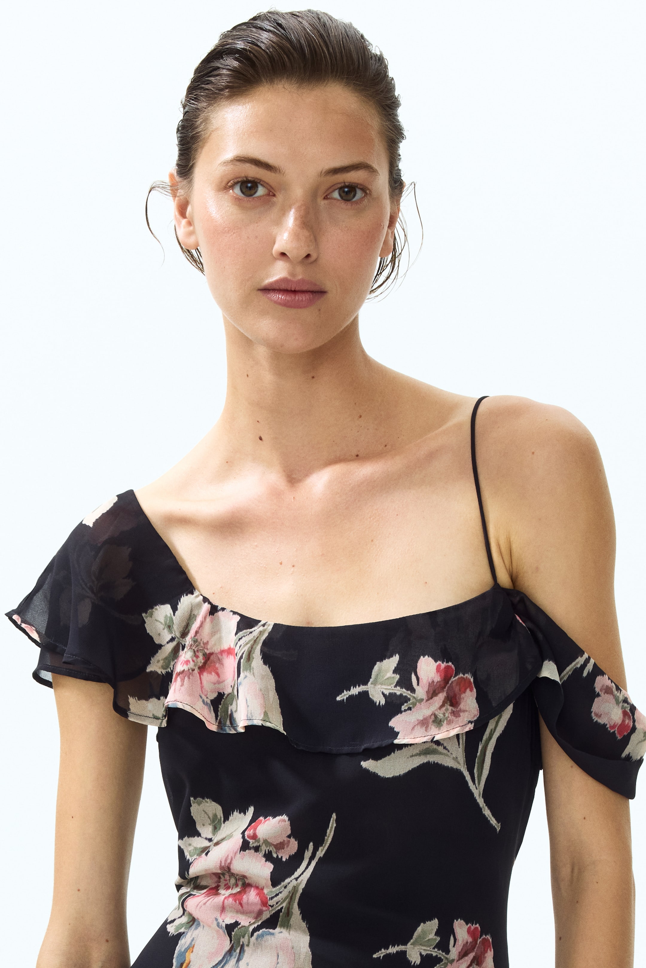 Asymmetric Open-Shoulder Dress