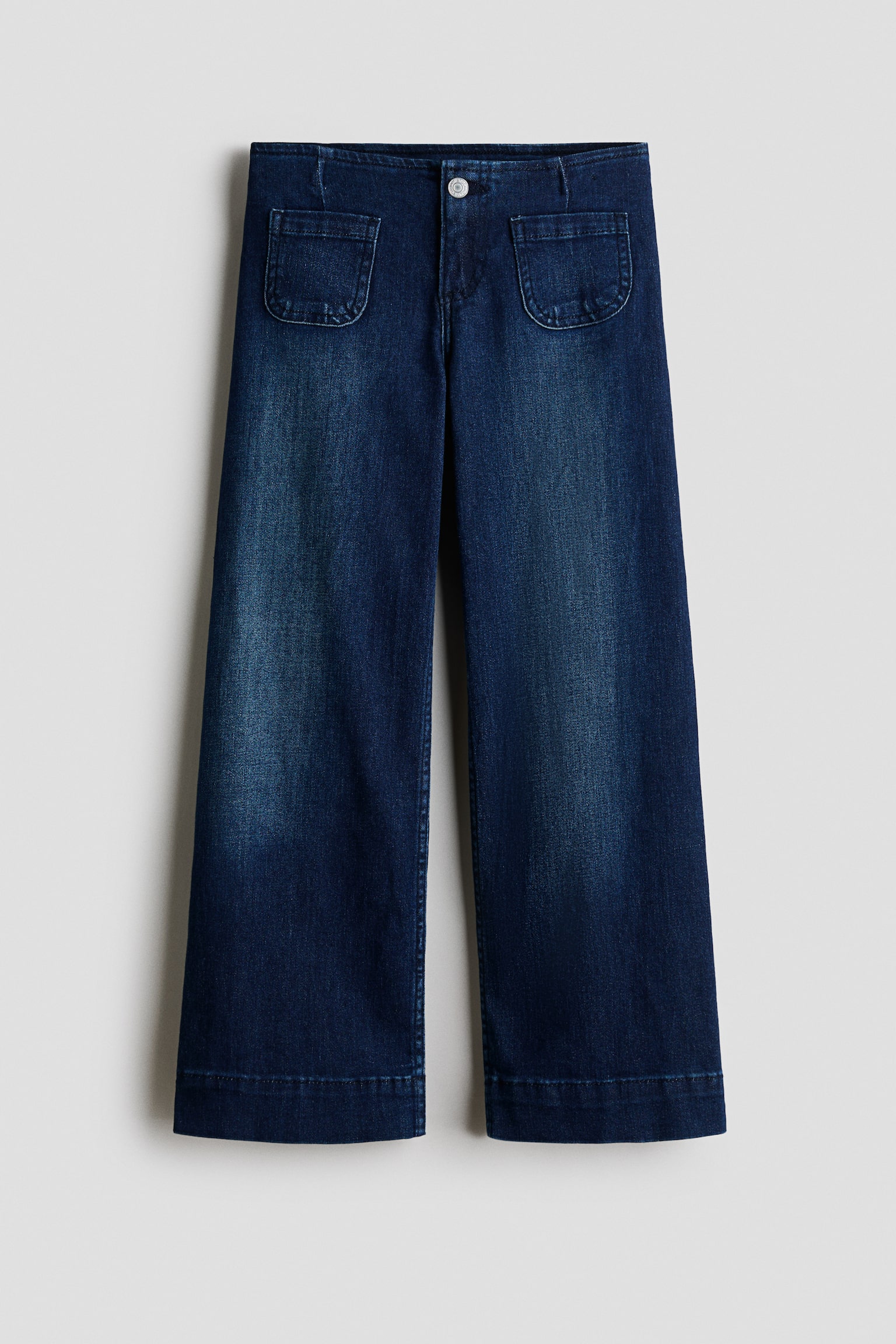 Slim Fit Wide Leg Jeans - Dark denim blue