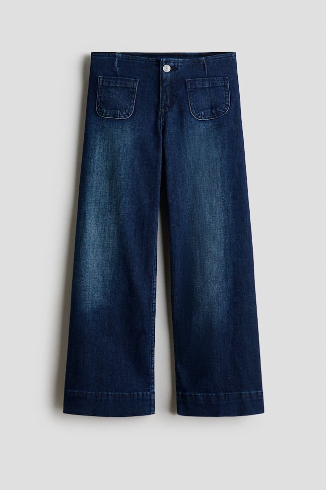 Slim-Fit Wide-Leg Jeans - Dark denim blue - 1
