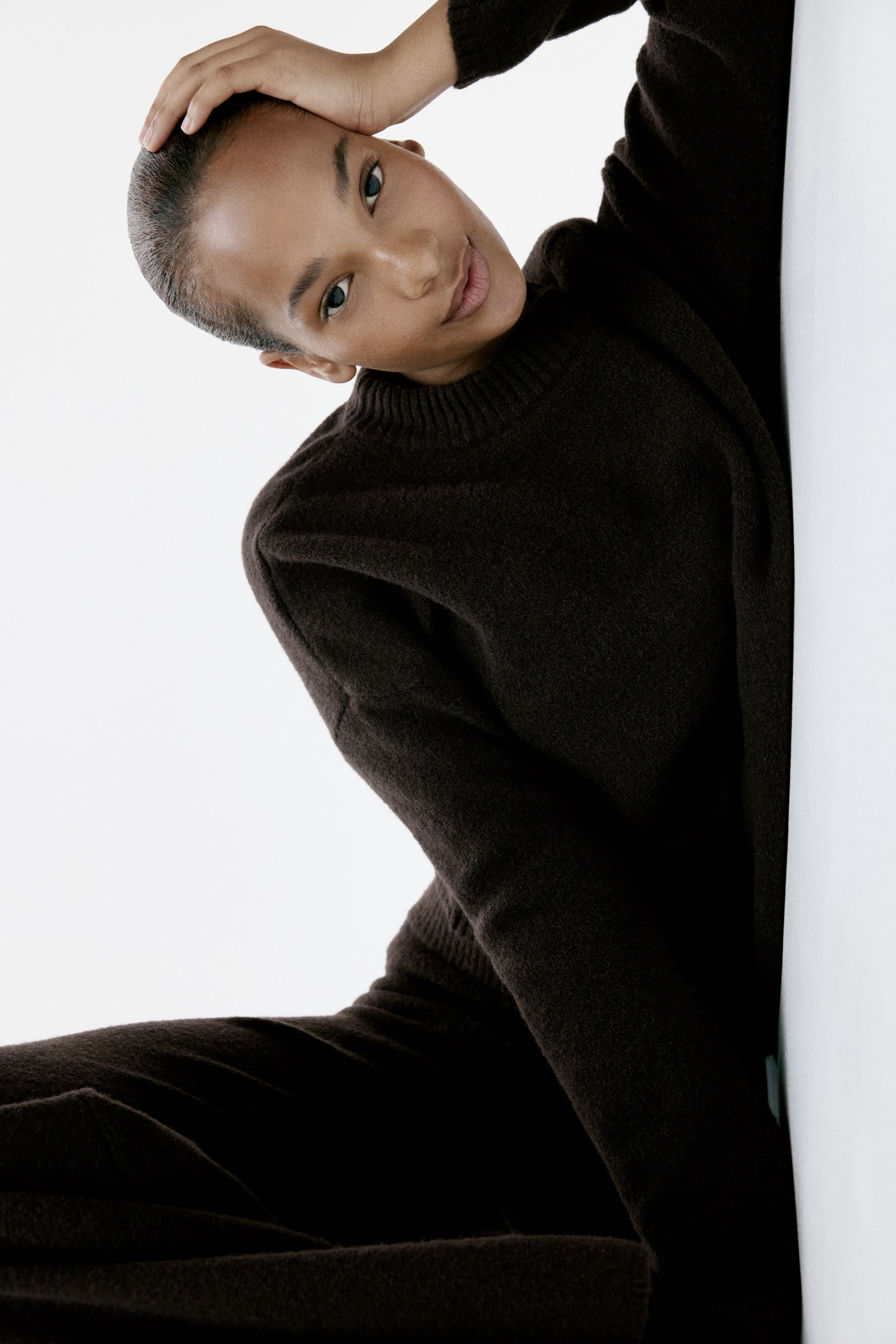 Pantalon en maille fine - Marron foncé/Beige chiné/Beige clair/Bleu marine/Gris clair chiné/Gris foncé chiné/Gris chiné/Rose poudré/Bordeaux/Beige foncé/Gris clair chiné - 6