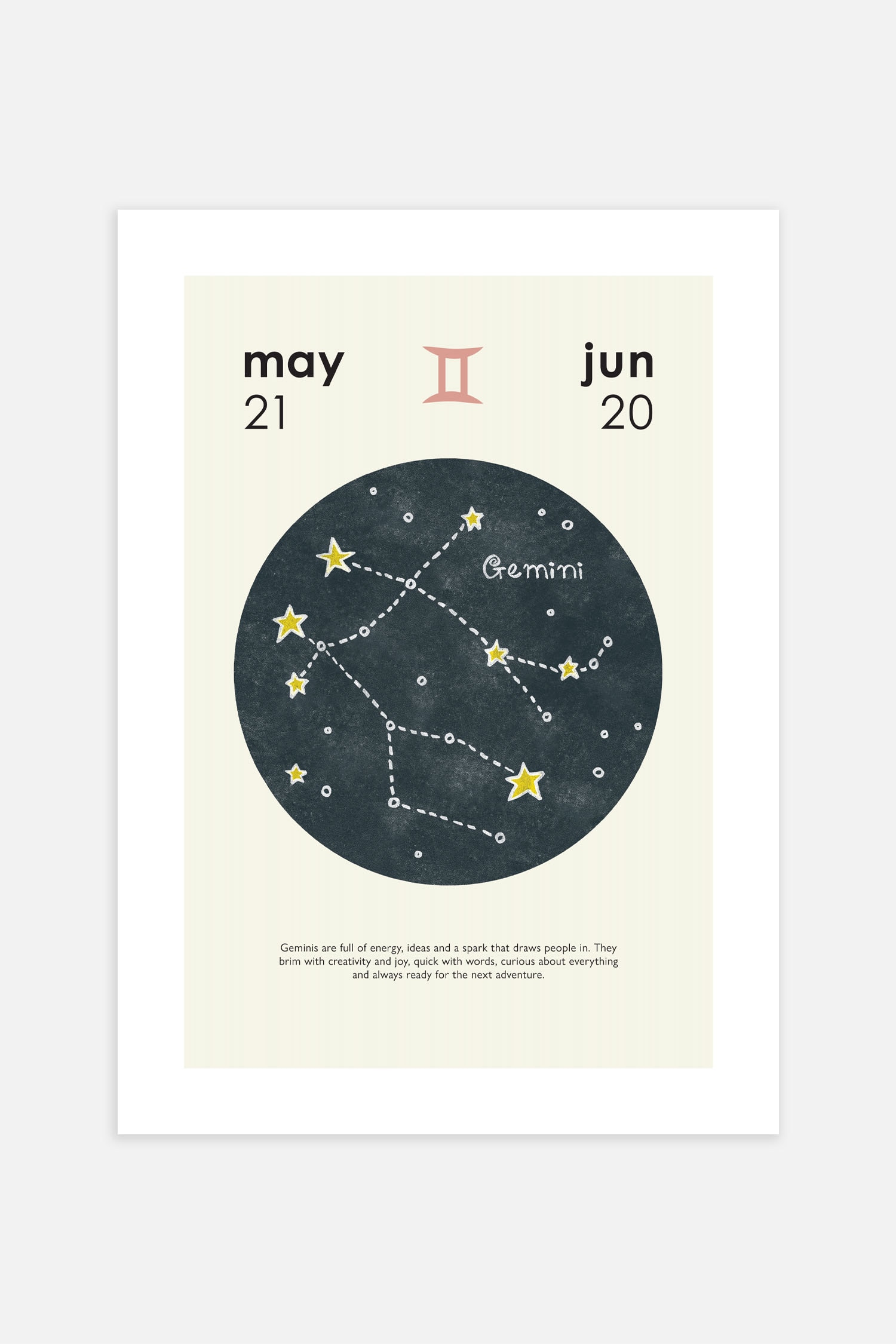 Postery - Zodiac Plakat - Gemini - size: 50x70