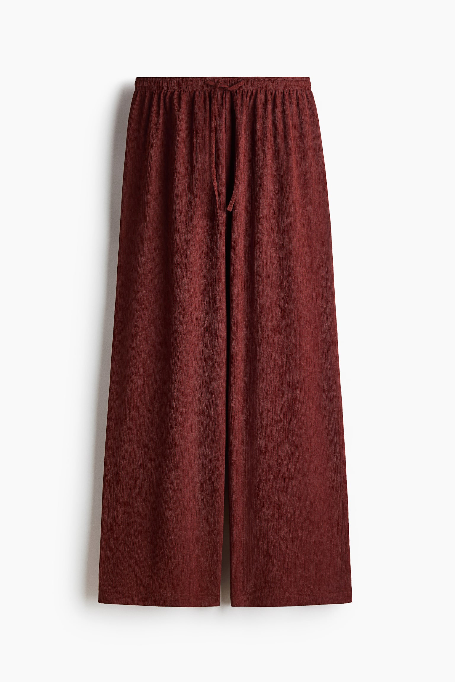 Pantalon large avec taille élastique - Rouge rouille foncé/Noir/imprimé zèbre/Noir/pois/Brun foncé/Noir/Beige clair/rayé/Beige/Brun foncé/imprimé léopard/Beige - 1