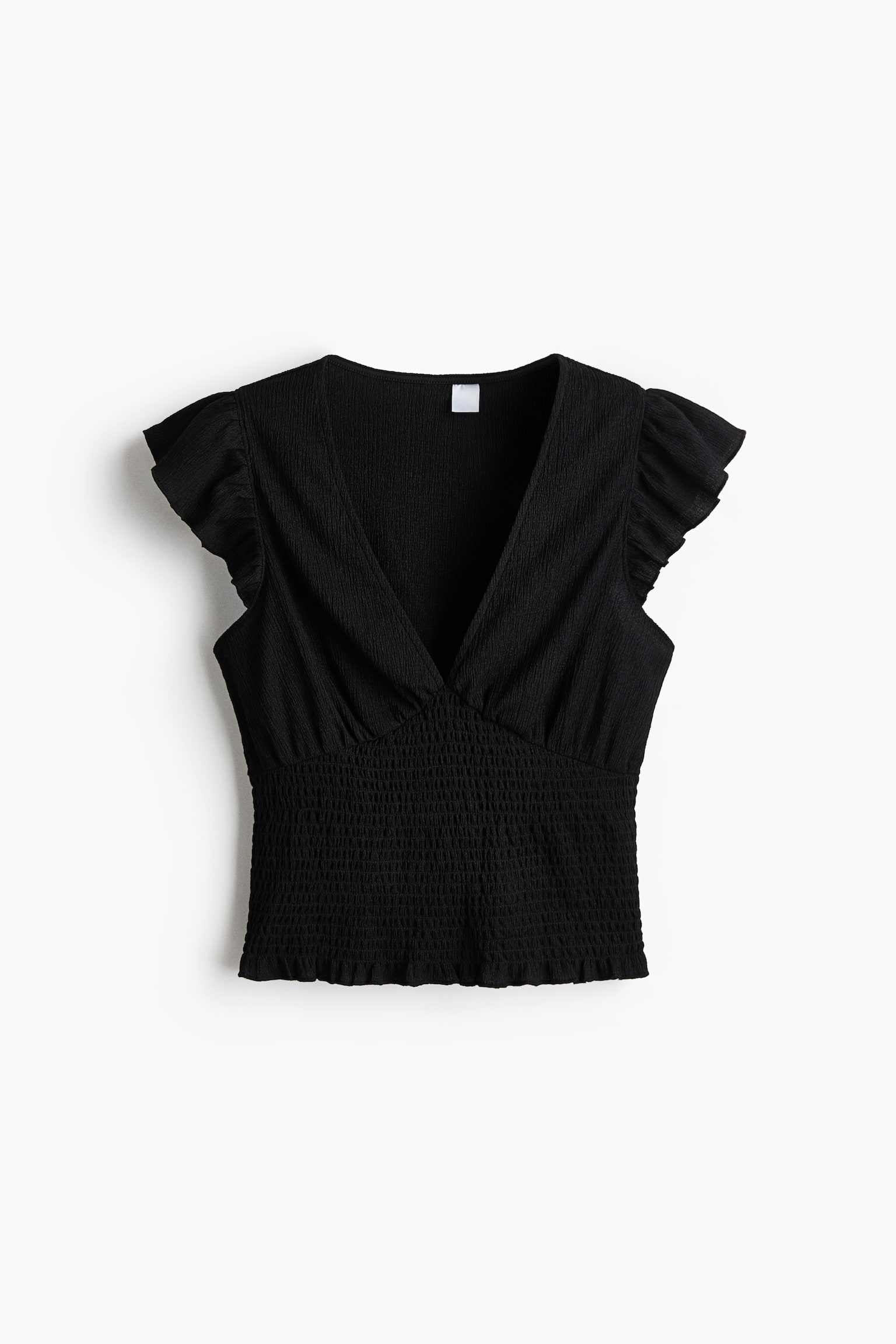 Женский топ H&M Textured Jersey Top, цвет: Чёрный — фото 1