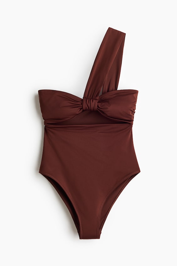 Женские купальники H&M Padded-Cup One-Shoulder Swimsuit