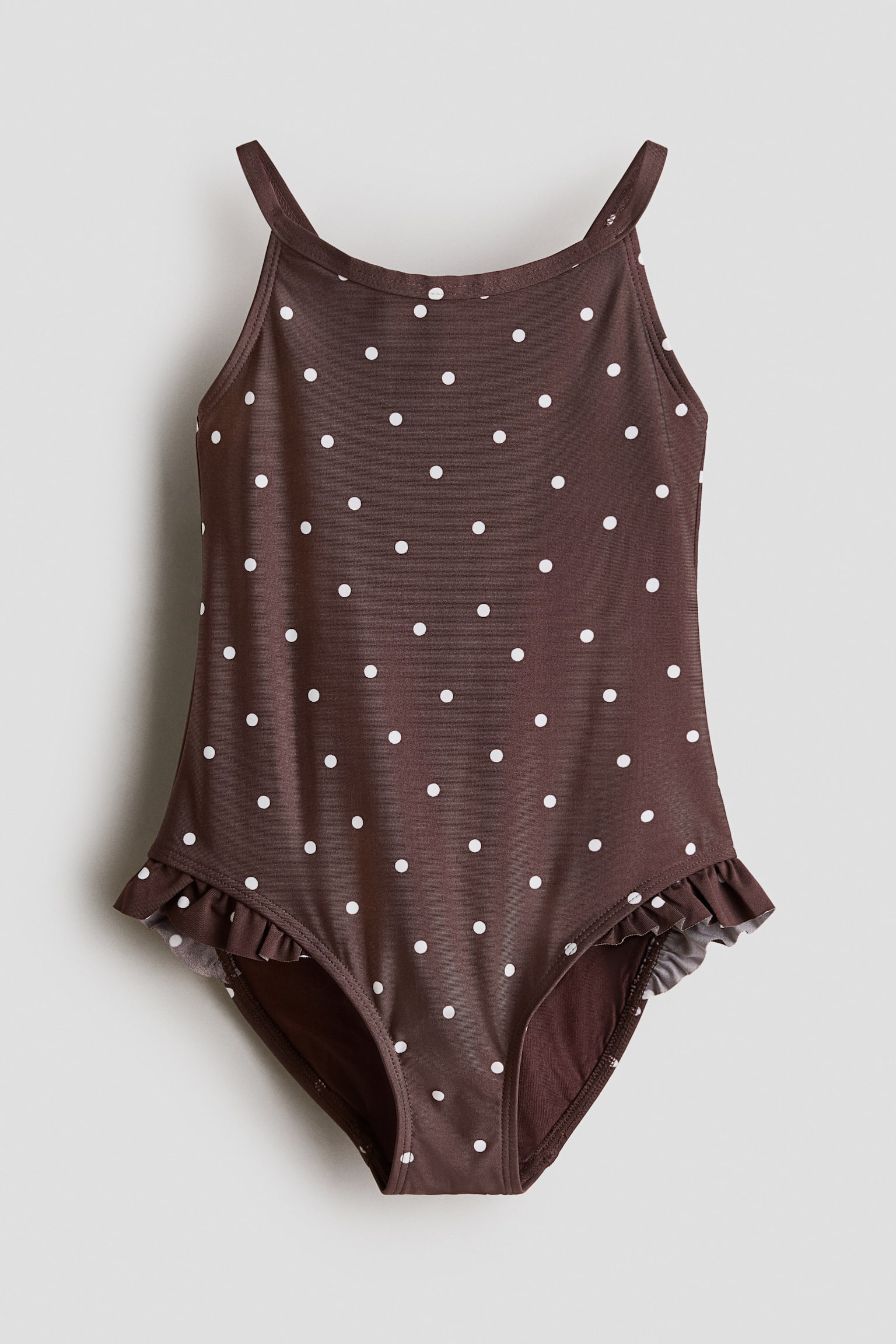 Printed swimsuit - Dark brown/Polka dot/White/Spotted