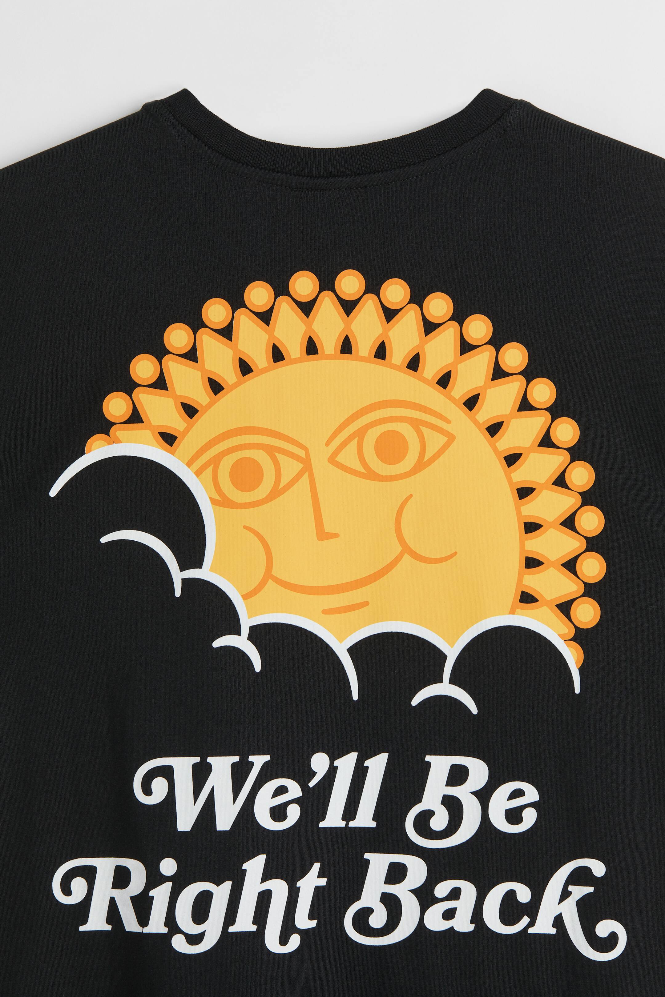 הצגת תמונה גדולה יותר: Loose Fit Printed T-shirt - שחור/שמש - Men | H&M IL 3