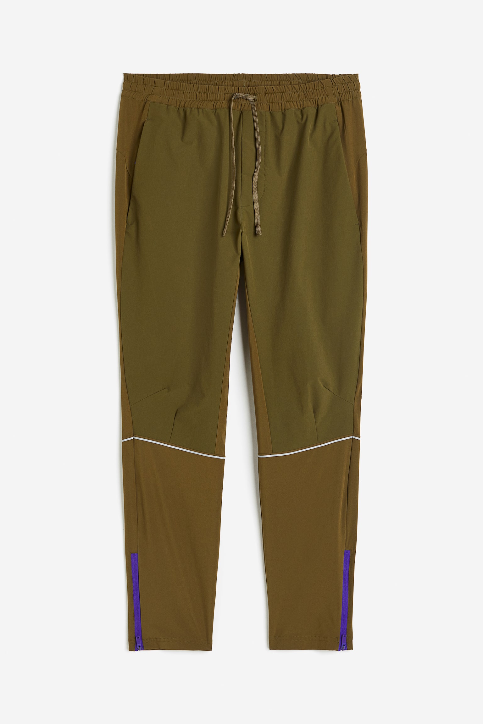 Slim Fit Running Pants In DryMove™ - Dark khaki green/Black - 1