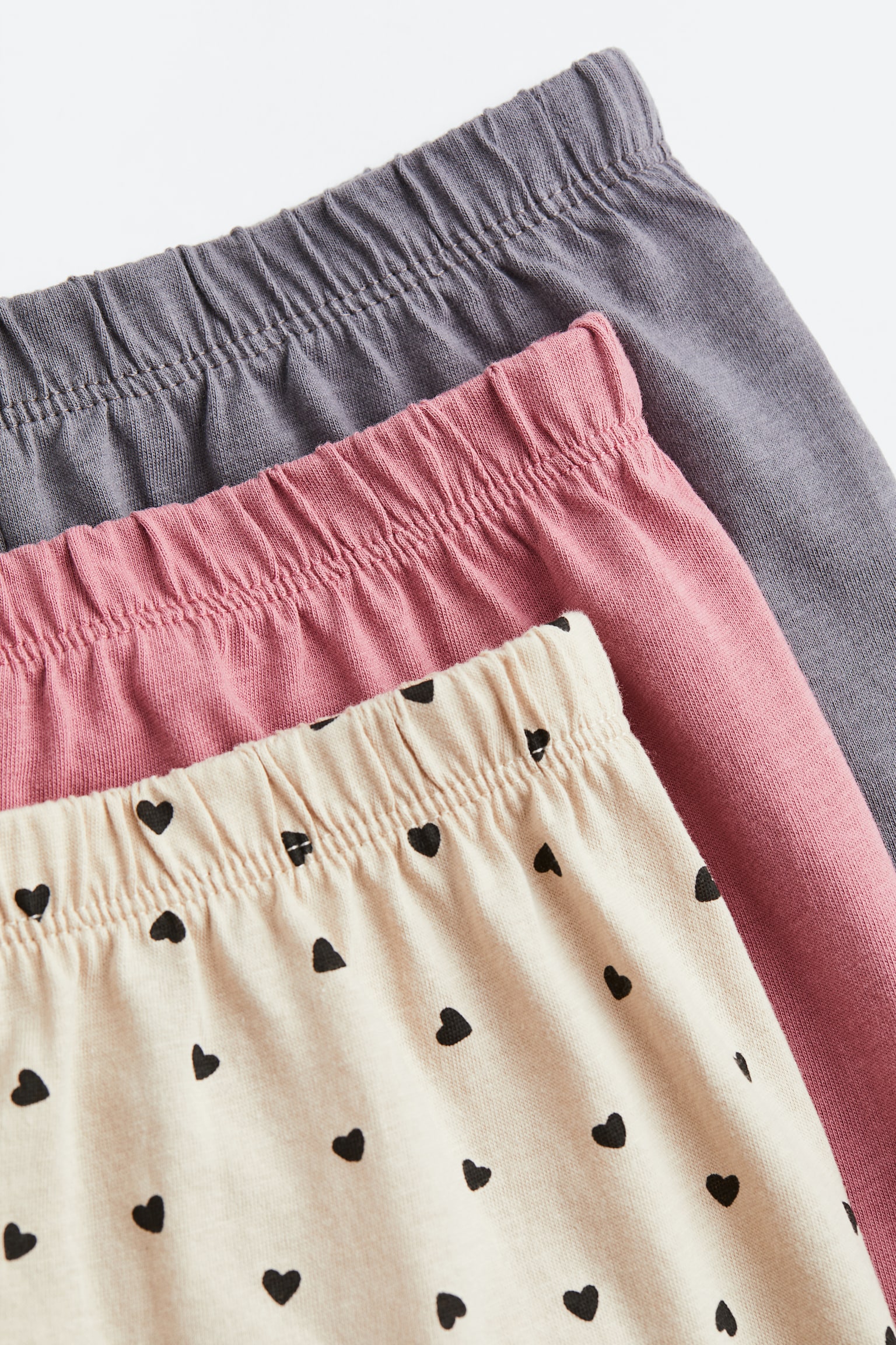 3-pack cotton shorts - Dusty pink/Grey/Powder pink/Black - 2