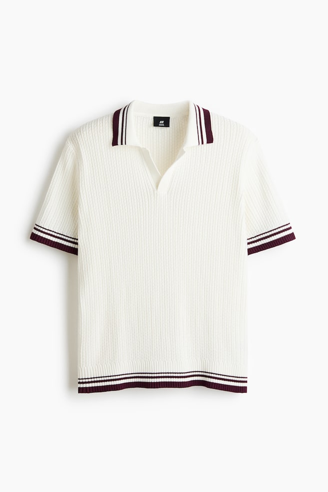 Playera polo Regular Fit en tejido texturizado - Blanco/Bloque de color/Negro/Bloques de color - 1