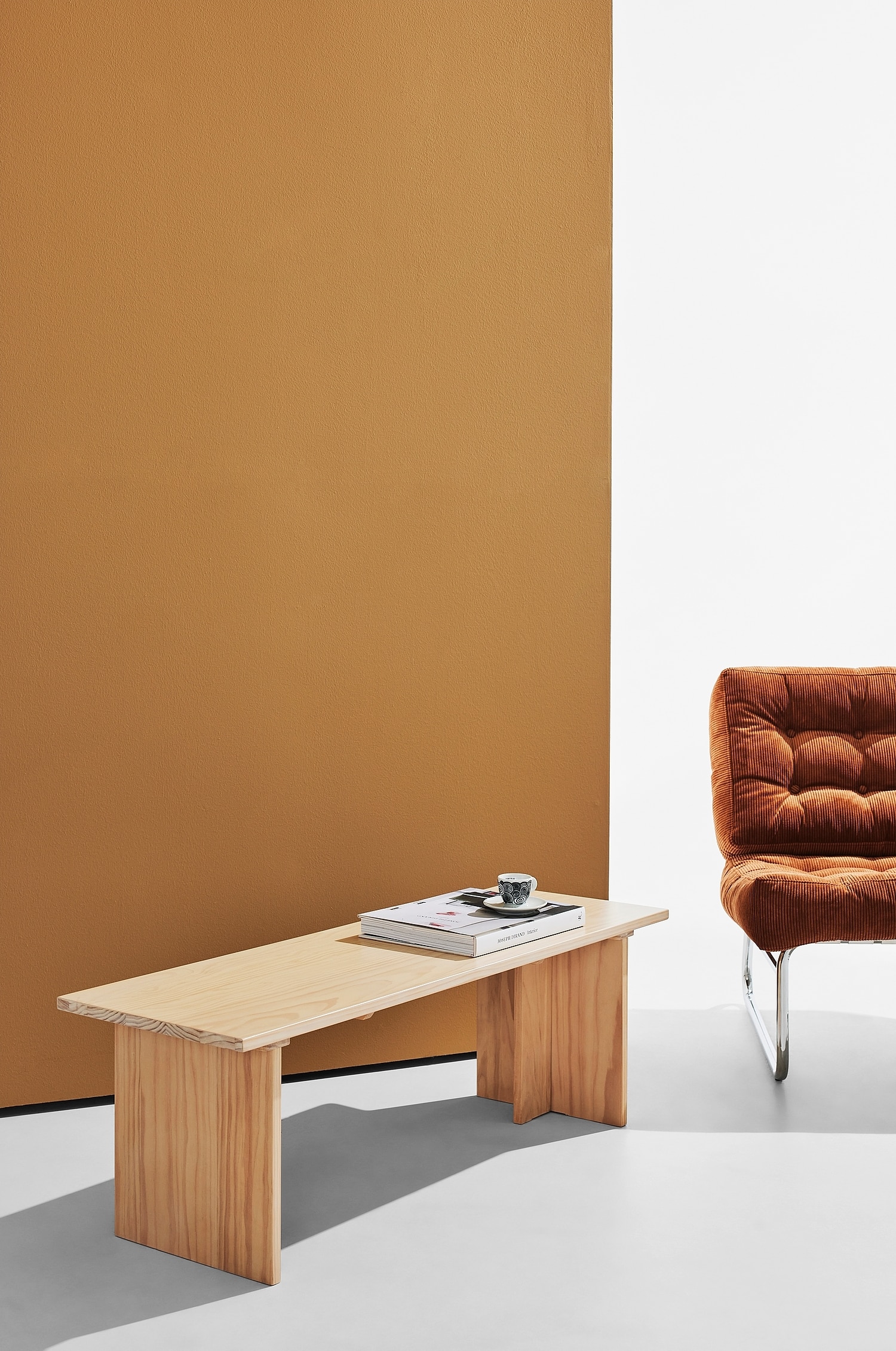 Bonjour Coffee Table - White Soap/Walnut