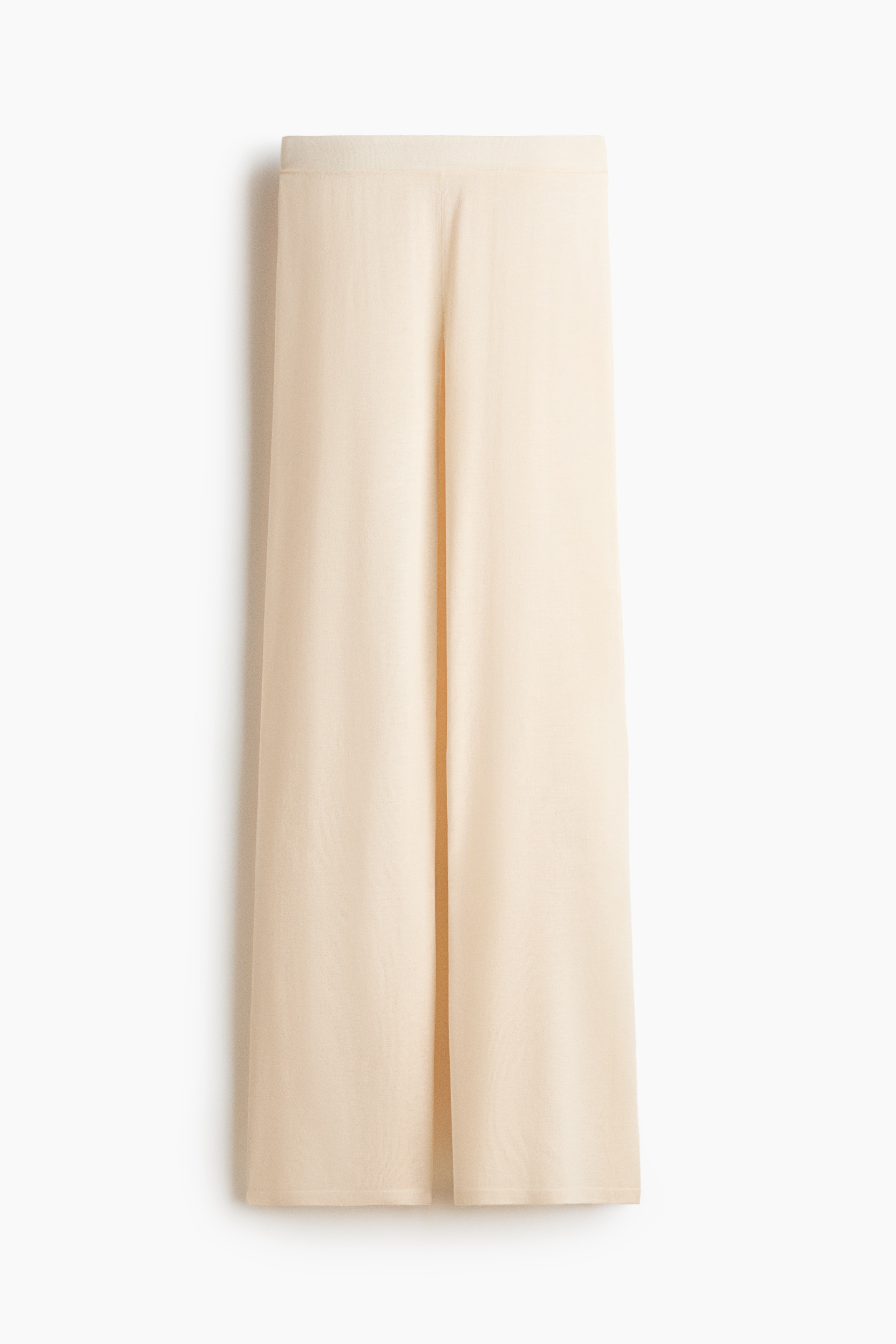 Finstrikkede bukser - Lys beige