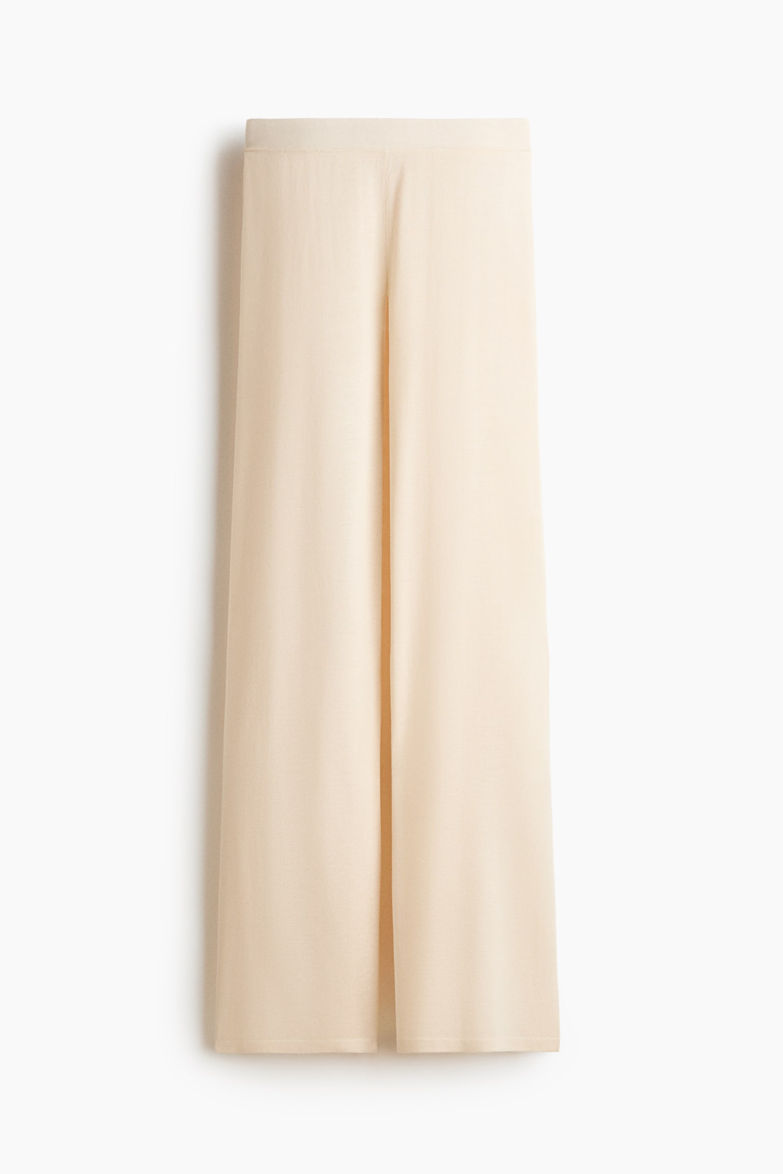 Finstrikket bukse - Lys beige - 1