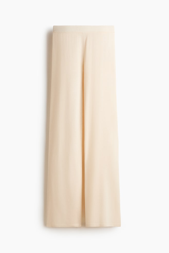 Pantaloni in maglia fine - Beige chiaro/Talpa scuro - 1