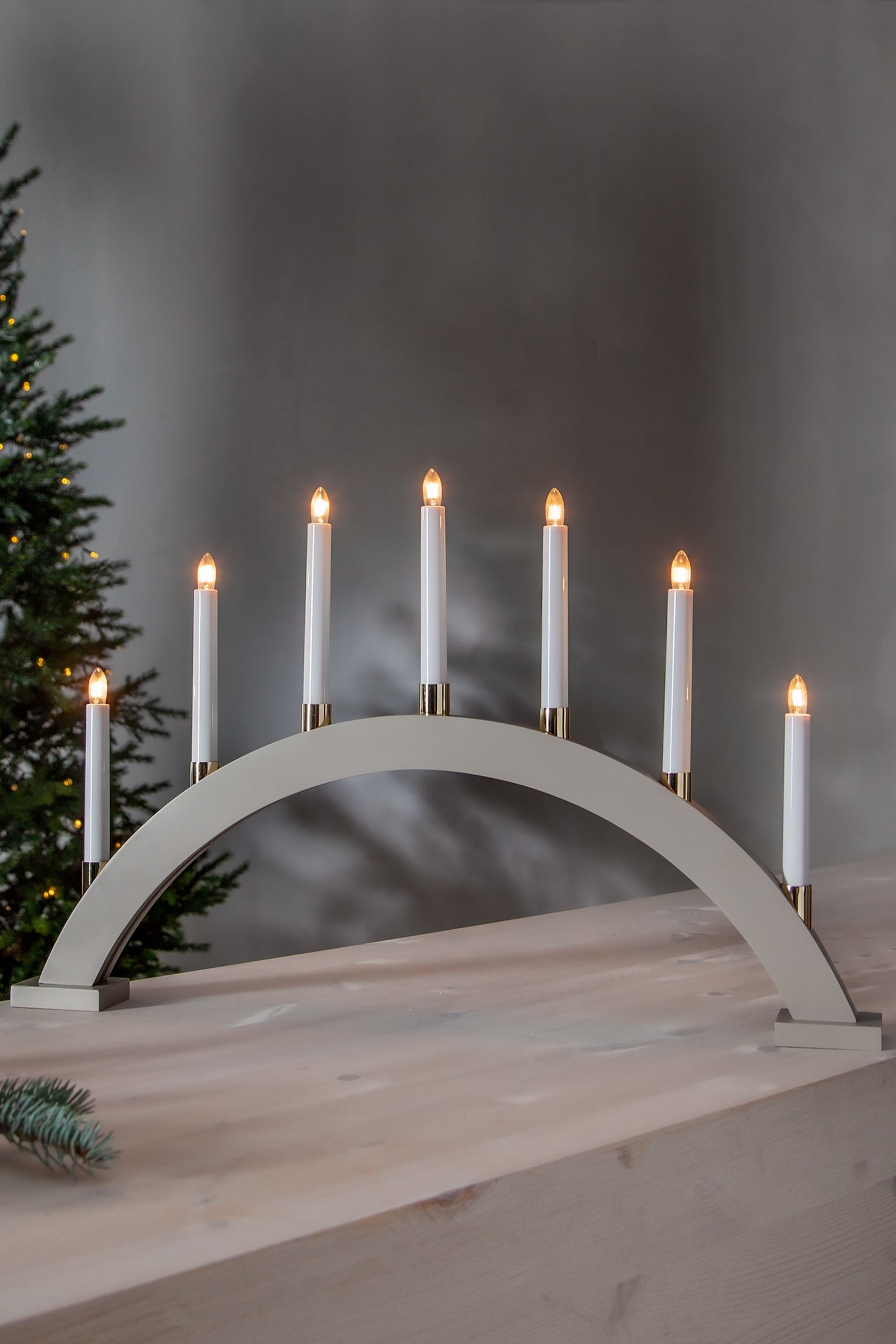 Ljusstake Gillian Båge - Beige/Vit/Brun - 2