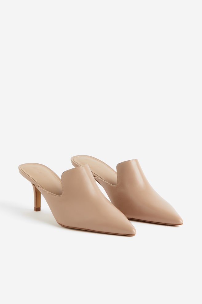 Leather mules - Beige - 3