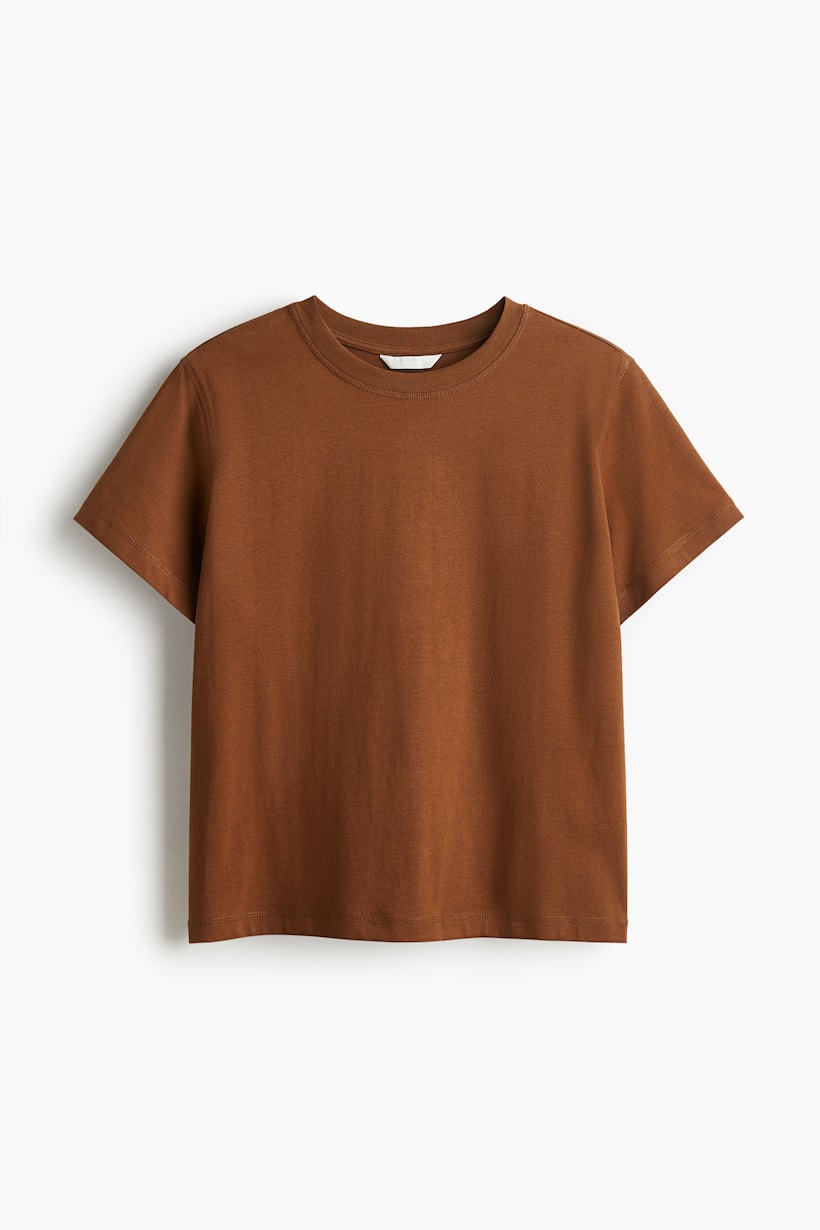 Bruine T-Shirts voor Dames Lange Mouwen Oversized H&M NL