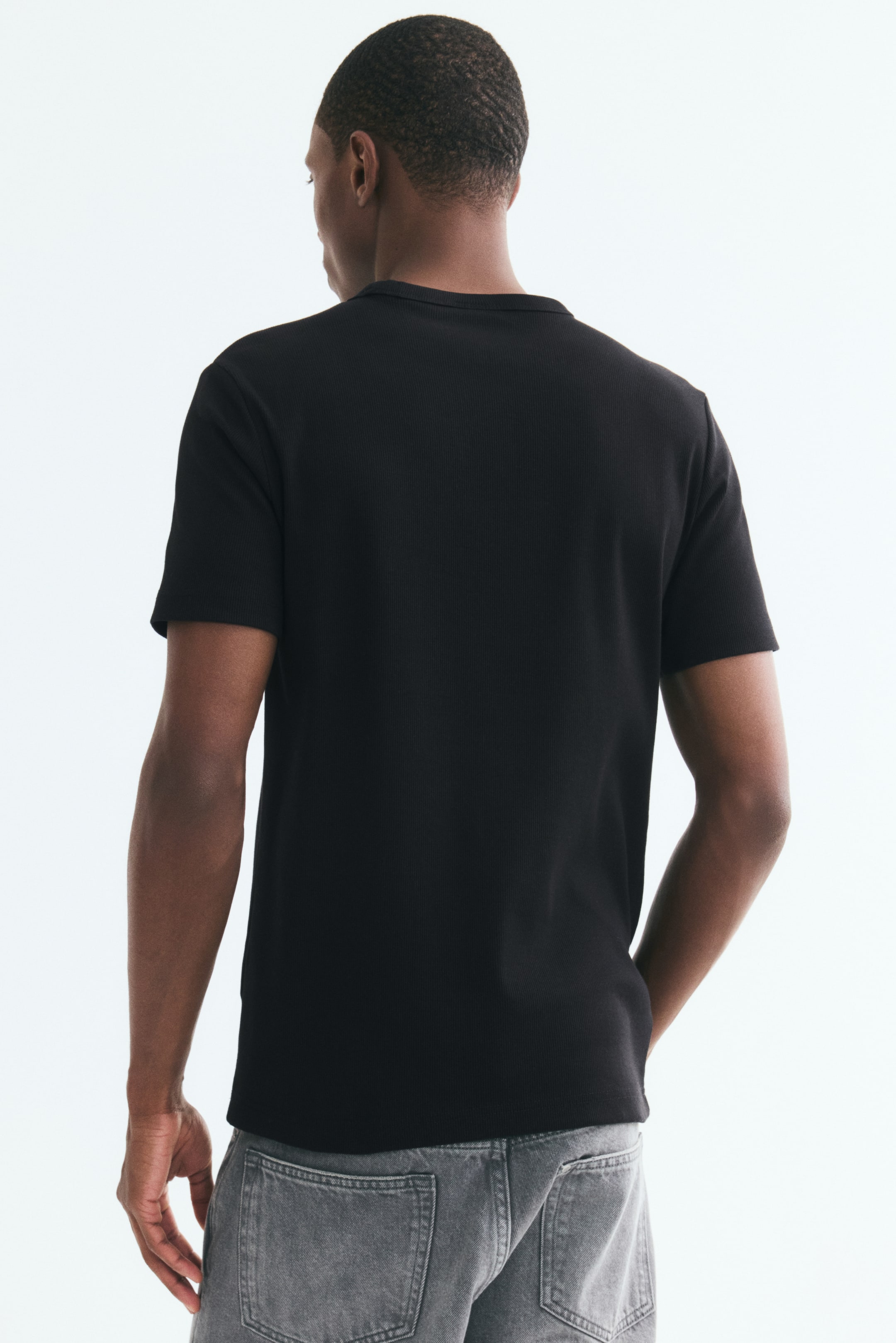 Slim-Fit Ribbed T-Shirt