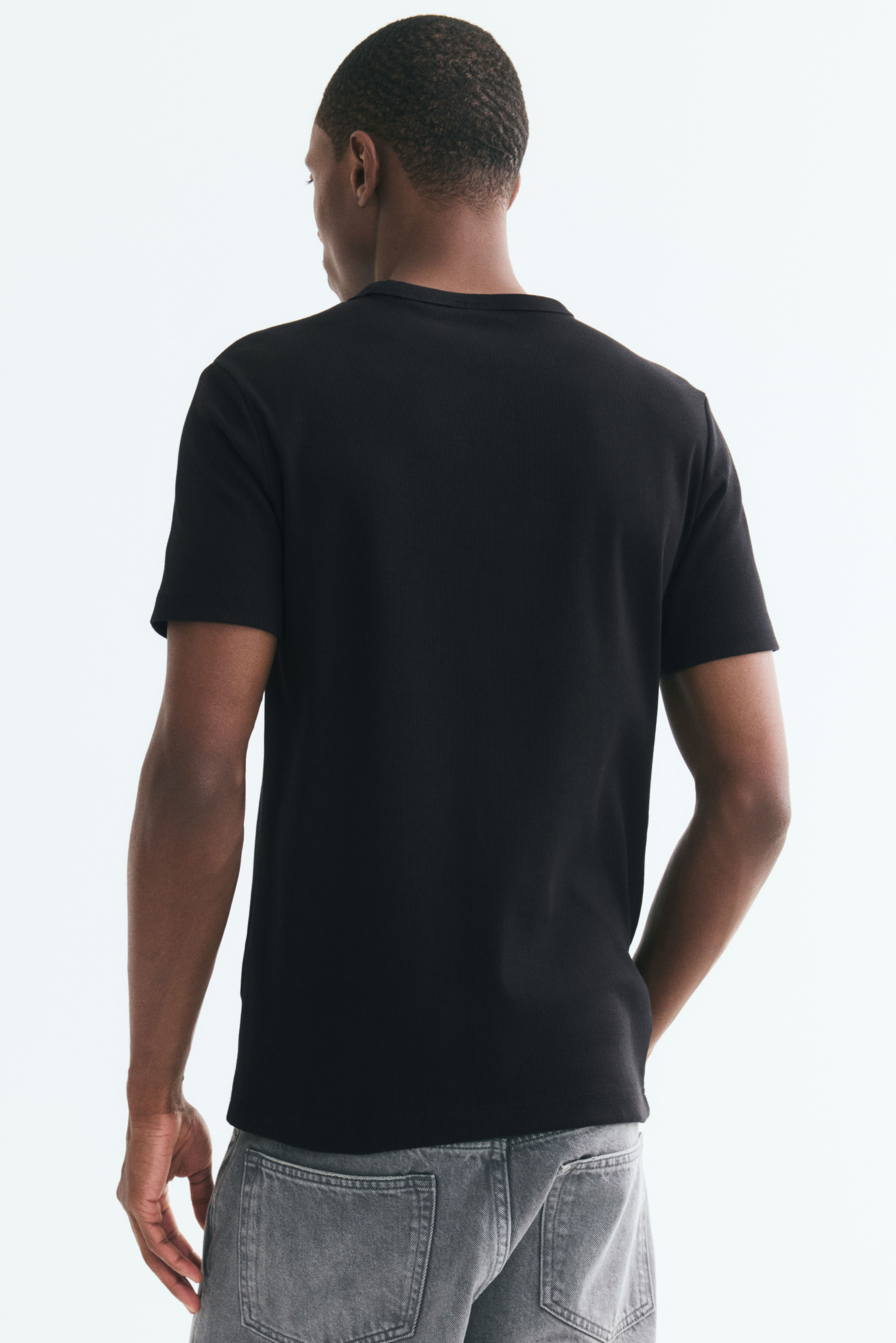 Slim-Fit Ribbed T-Shirt