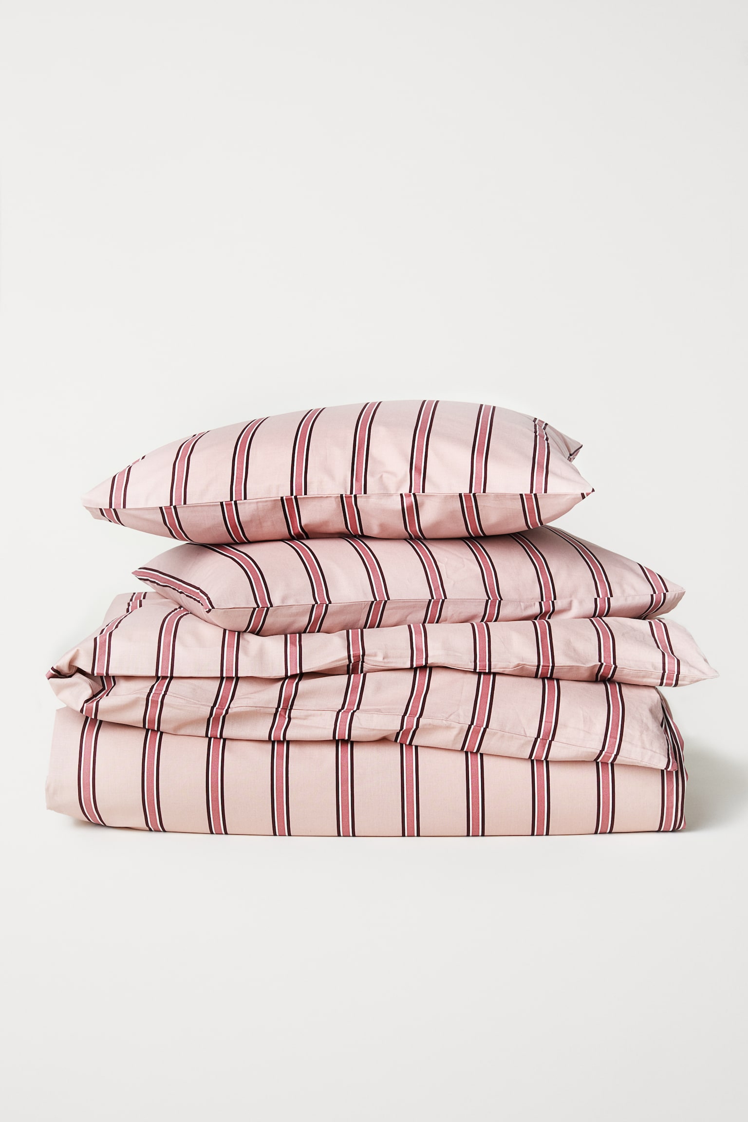 Parure de couette rayée - Rose clair/rayé - Home All | H&M FR