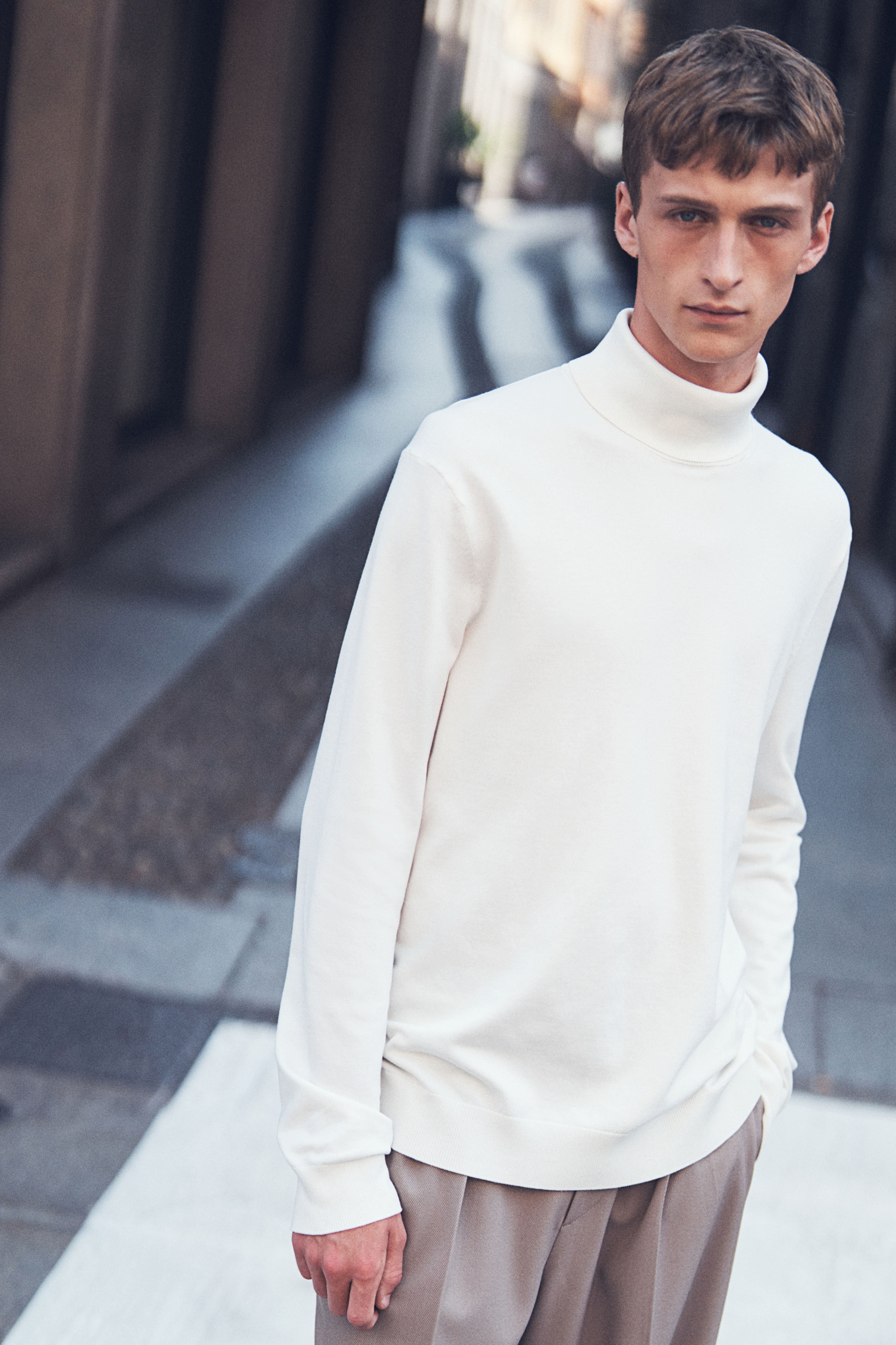 White Turtlenecks for Men Roll Necks Polo Jumper H M GB